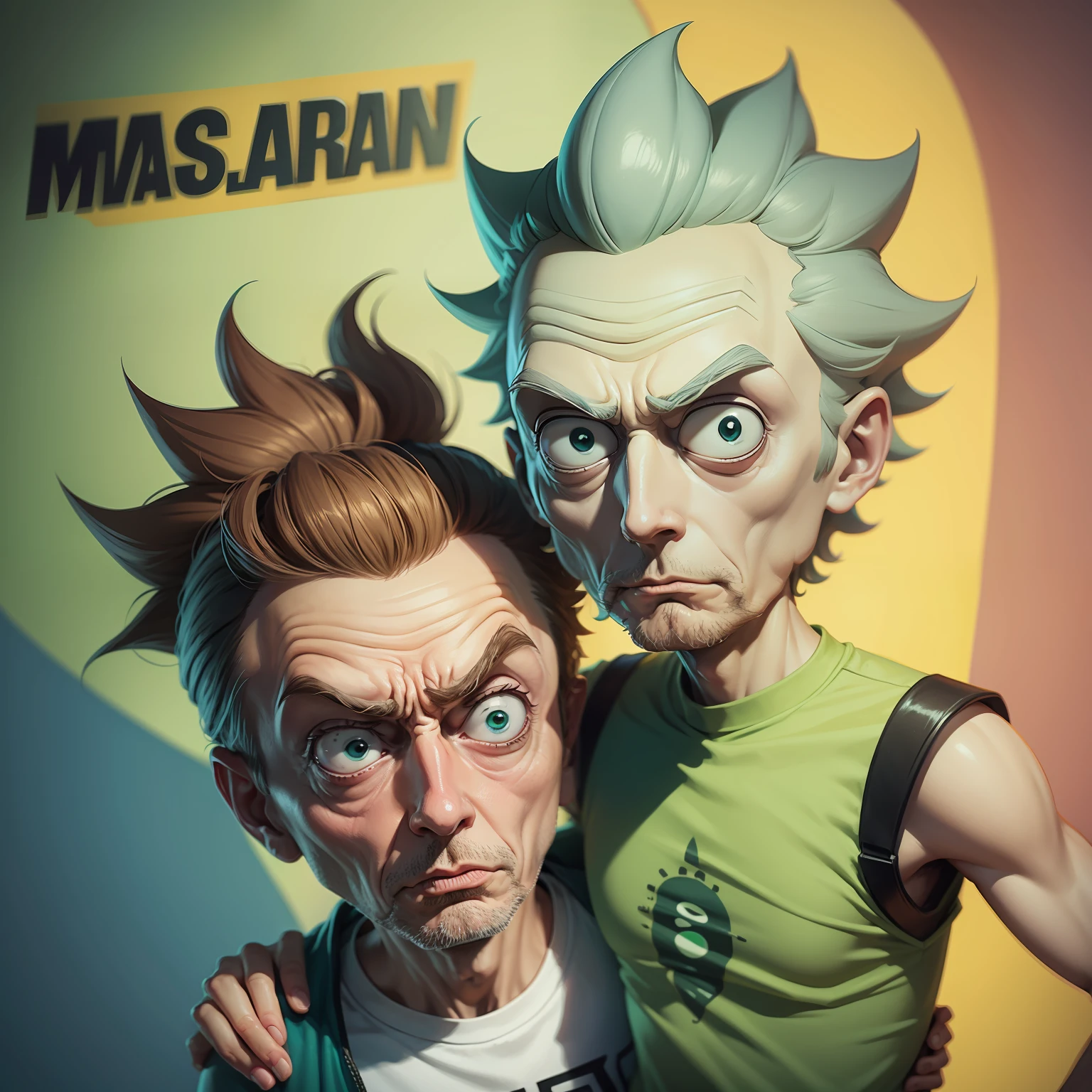 Crie uma imagem do personagem Rick and morty do desenho