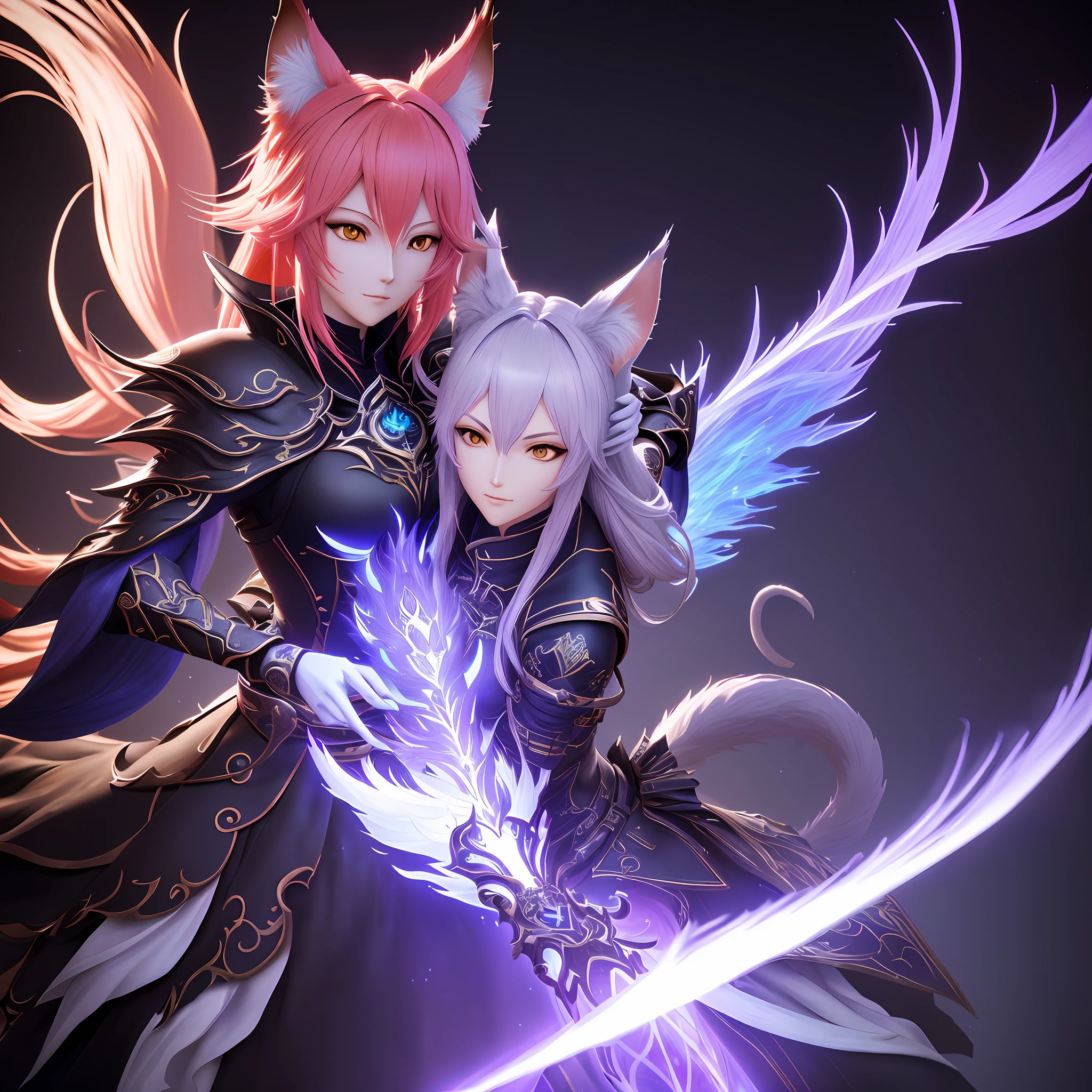 rudeus, anime, There is a woman with a cat costume and a cat's tail, personagem de fantasia digital, stuning fantasia 3 d render, impressionante render 3d de uma fada, arte de fantasia digital colorida, Ahri, arte de fantasia digital, personagem de fantasia hiperdetalhado, Armadura inspirada em Kitsune, arte de fantasia digital ), 3 d render arte do caractere 8 k, arte digital de fantasia