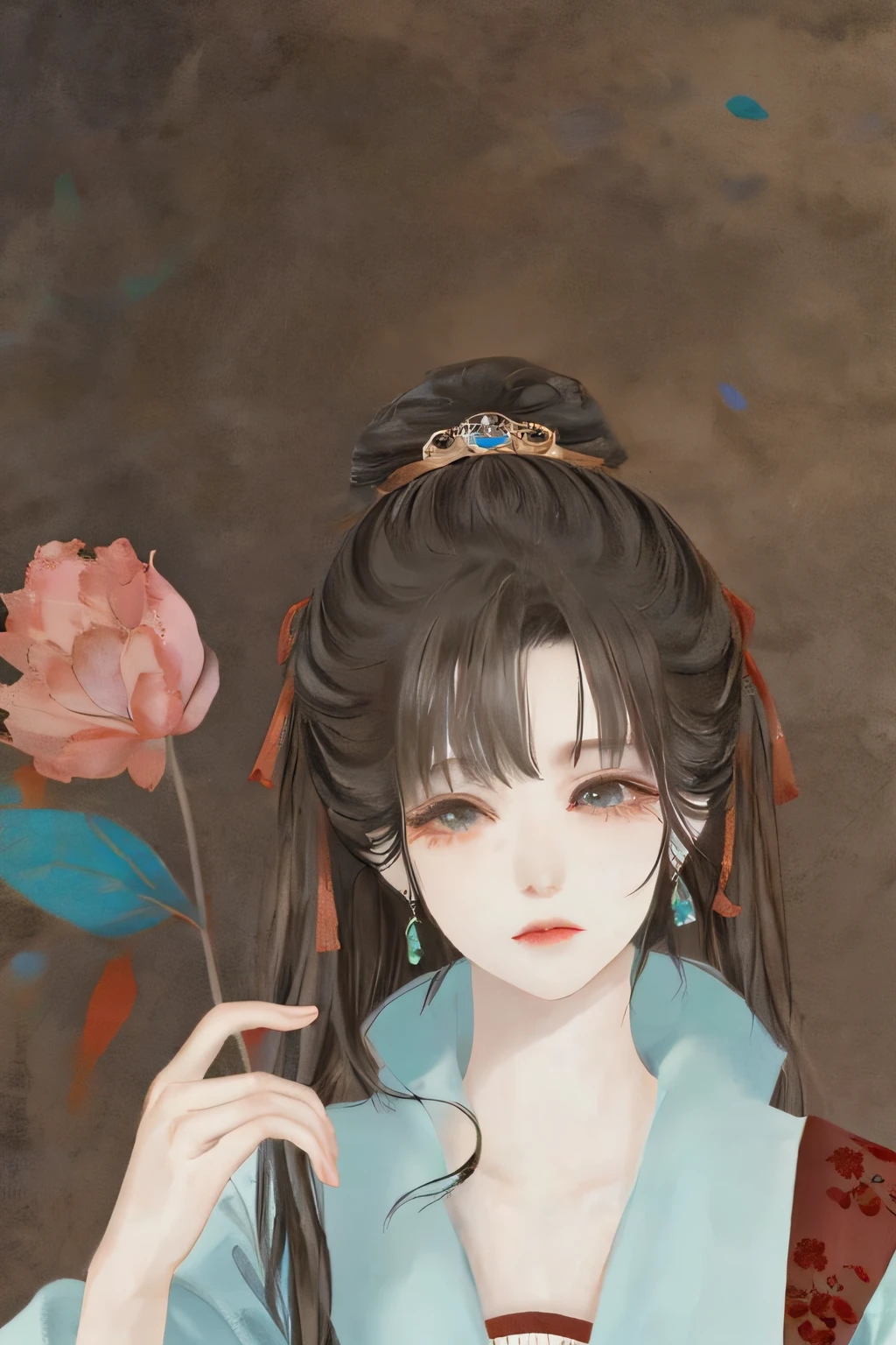Ancient Chinese beauties sit in the sky and fly,wearing ancient Chinese costume,Flowing tulle,Light silk,Lazy posture,large lotus leaf,lotuses,Ink painting style,clean color,Decisive cut,Leave white space,impressionistic,tmasterpiece,ultra-detailliert,Epic composition, high qulity, HighestQuali, 4k --v 6