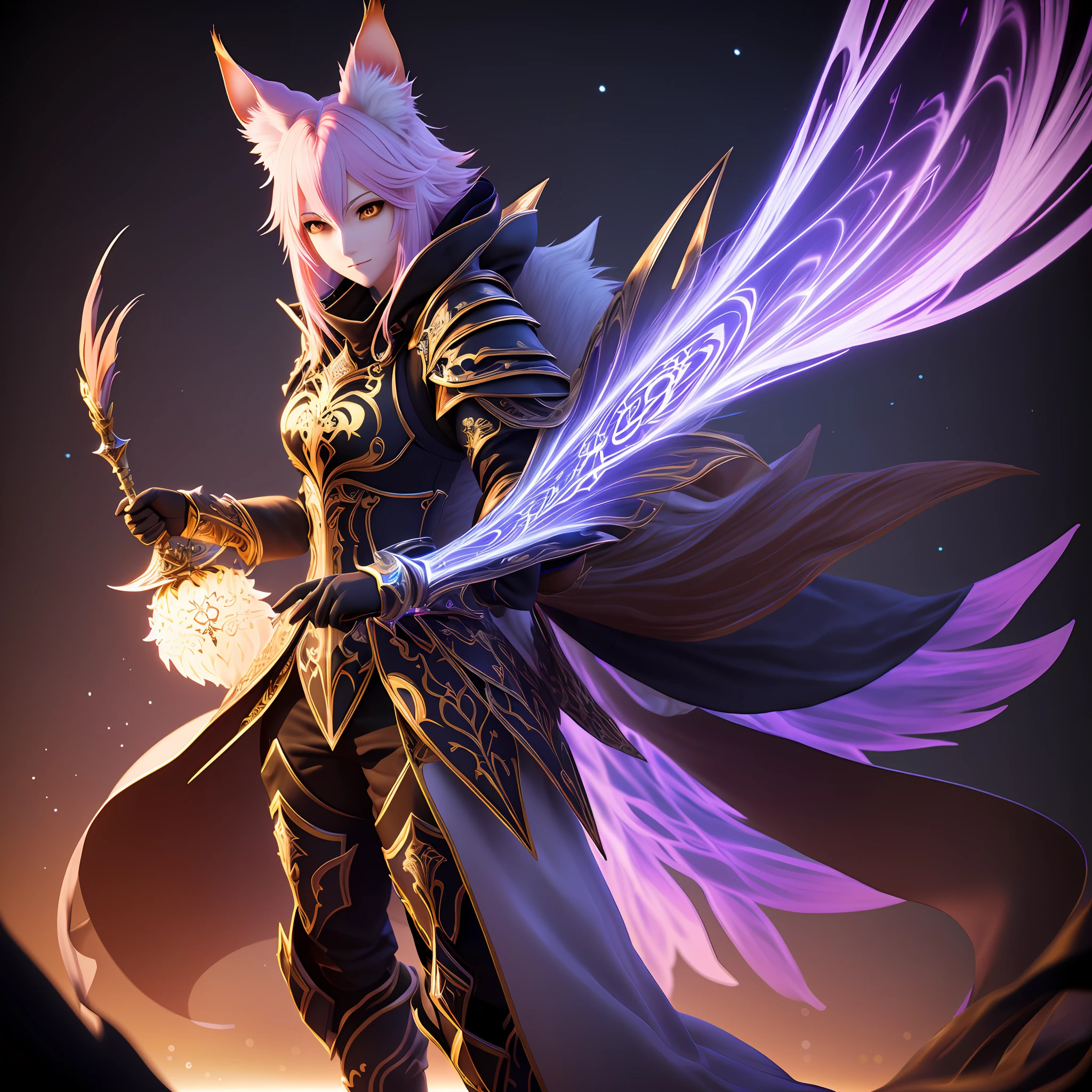 rudeus, anime, There is a woman with a cat costume and a cat's tail, personagem de fantasia digital, stuning fantasia 3 d render, impressionante render 3d de uma fada, arte de fantasia digital colorida, Ahri, arte de fantasia digital, personagem de fantasia hiperdetalhado, Armadura inspirada em Kitsune, arte de fantasia digital ), 3 d render arte do caractere 8 k, arte digital de fantasia