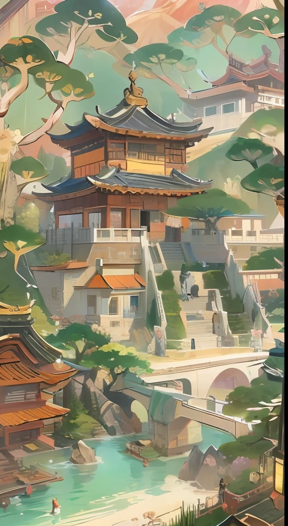 The best quality, masterpiece, koryos, ink bisim, vu changshuo, bonian, real banqiao, badasan people,
mountain horizon, river, forest, village,