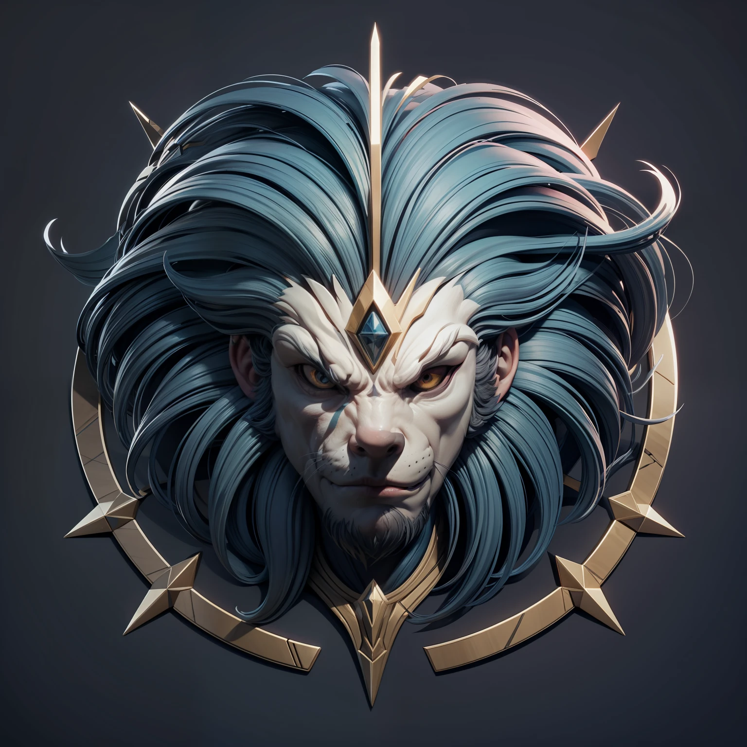 Create vector logo, lobo, front face, outlined, centered design, Leonardo Difusion reference, Midjourney reference, 8k resolution, Graphics Engine 5, 3D image, full frame
