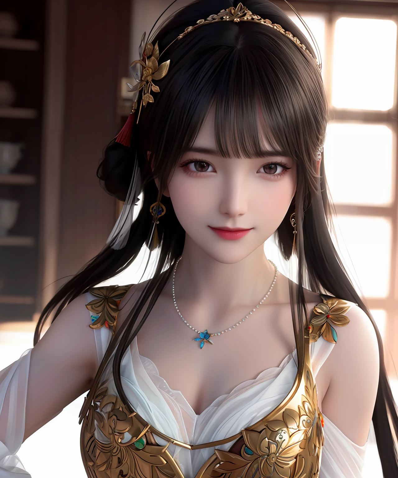 best quality, masterpiece, highres, 1girl,china dress,hair ornament,necklace, jewelry,Beautiful face,upon_body, tyndall effect,photorealistic, dark studio, rim lighting, two tone lighting,(high detailed skin:1.2), 8k uhd, dslr, soft lighting, high quality, volumetric lighting, candid, Photograph, high resolution, 4k, 8k, Bokeh,