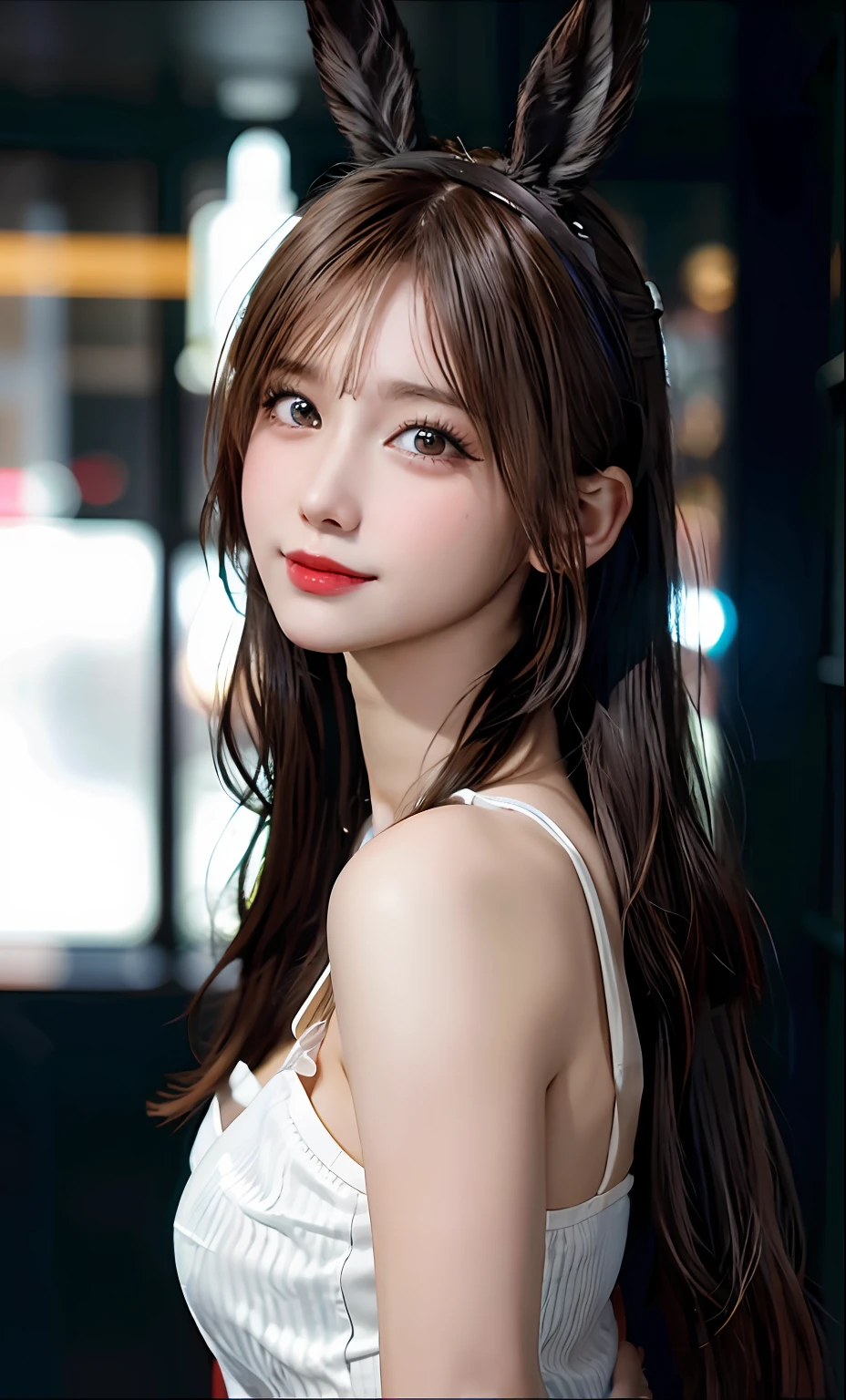 (RAW photos: 1.2), top quality, beautiful detailed girl, bunny girl, from below, twin tails, blonde, smile, highly detailed eyes and face, beautiful detailed eyes, huge file size, high resolution, 8k wallpaper, fine details, highly detailed ticker uniform 8k wallpaper, light on face, movie lighting, 16 year old girl, sexy pose, (photorealism: 1.4), illustration, Super Detail, Masterpiece, Playboy Bunny, Fishnet Pantyhose, Sit