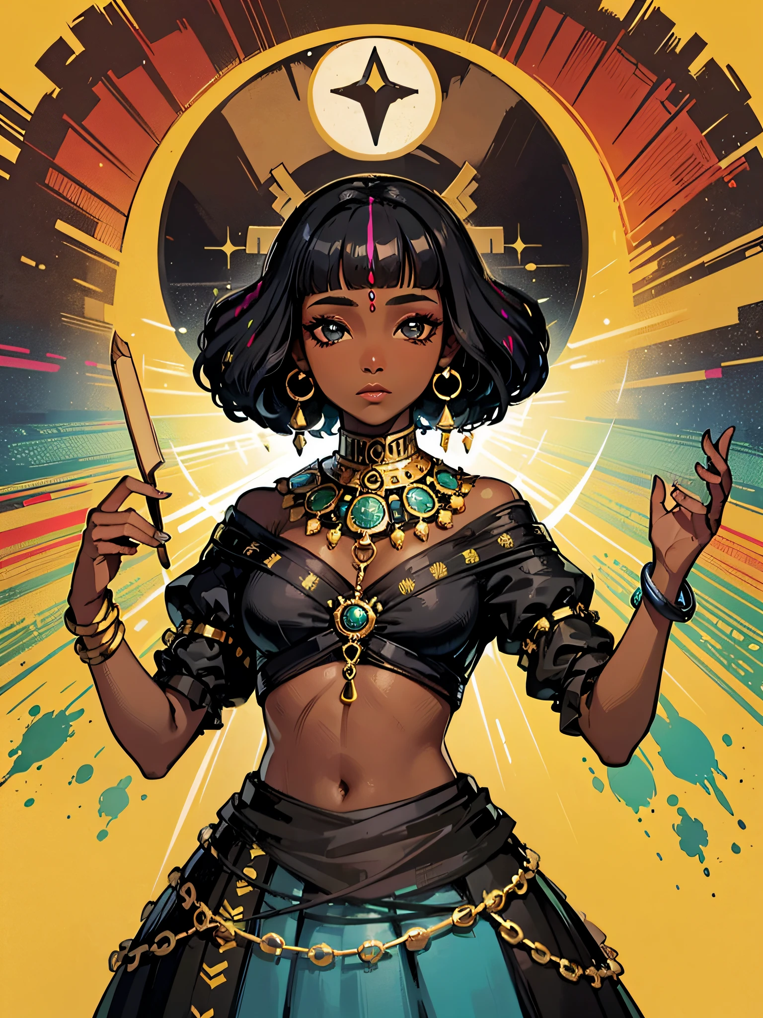 imagem de rosto de uma mulher negra estilo roupas africanas, Dispersion using paints, fundo de quadros dinamicos de imagens originais africanas