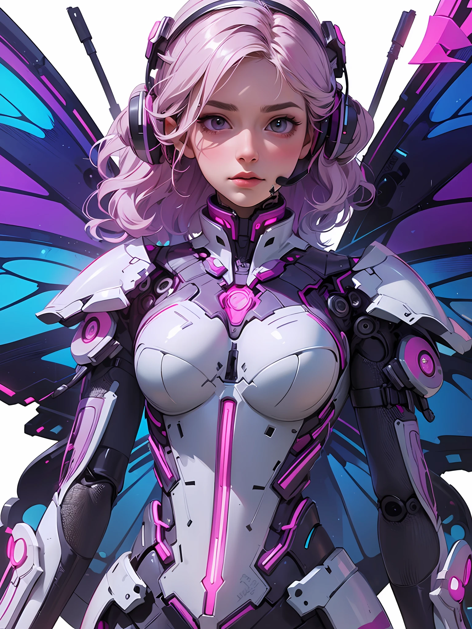 (Artwork of exceptional craftsmanship),(Detailed illustrations,(Very ideal anatomy),Very detailed and detailed drawing,Delicate lines with slow and rapid,(Realistic texture expression)),[Color tressed main line],[Background of the Institute],HENTAI ANIME (CYBERGirl (Beautiful fece) Skinny 13 years old) (Voluminous wavy platinum blonde) cyborgs,([Butterfly wings] (Magenta-pink Papillon cybernean armor) Cyber Headset [Aurora Armor (Through the material)]),(Science Fiction Mechanical [Bioengineering]),(Perfectly proportioned),(Fine and beautiful skin expression [realistic skin detail]),[Design built to the highest level,[Advanced structural understanding of materials],Ideal color coordination],(Intricate and beautiful decoration [Dense detail]),(More on shiny hair),[Perfect hand details [Beautiful Finger]],(Beautiful perfect face [Realistic face details]),[Clear gaze],[long and beautiful eyelashes],[Perfect eye details (Eyes beautifully drawn down to the smallest detail)],(detaileds,high-detail),([Precision Detail],[multi-layer texture],HighQuality,hight resolution),[(Accurate simulation of light-material interactions),Understanding Airflow,Mechanically correct representation],[Visual art that conveys a sense of narrative] [Full body like],[[Desaturation]].