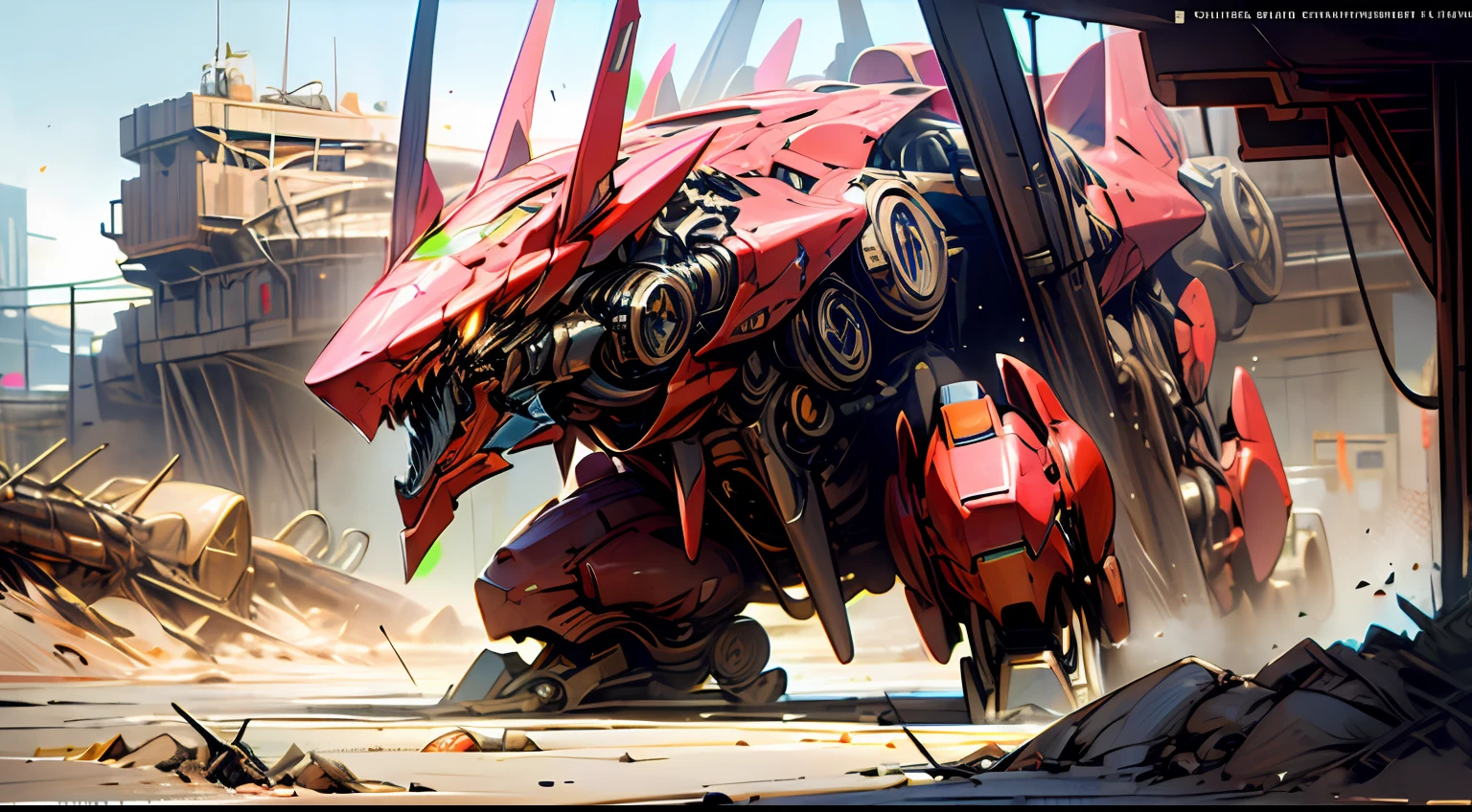 Dark_fantasy, cyber punk perssonage, ((Eva first machine:1.5, Large-caliber artillery:1.7, Heavy armor:1.5,colorful，a color：1.1)), mechanical wing，Pipes of all sizes，concept art Octane rendering, mech concept art, gentlesoftlighting, vivd colour, （（Desert battlefield））, expressionistic, in a panoramic view, large scene, dynamicposes, retinas, hyper HD, A high resolution, Award-Awarded, abstract expressionism, Vignetting, Chiaroscuro, afterimage, Atmospheric perspective, Rotated, art-deco, Constructivism, surrealism, god light, Masterpiece, ccurate, Anatomically correct, Textured skin, Best quality, High quality, 16k
