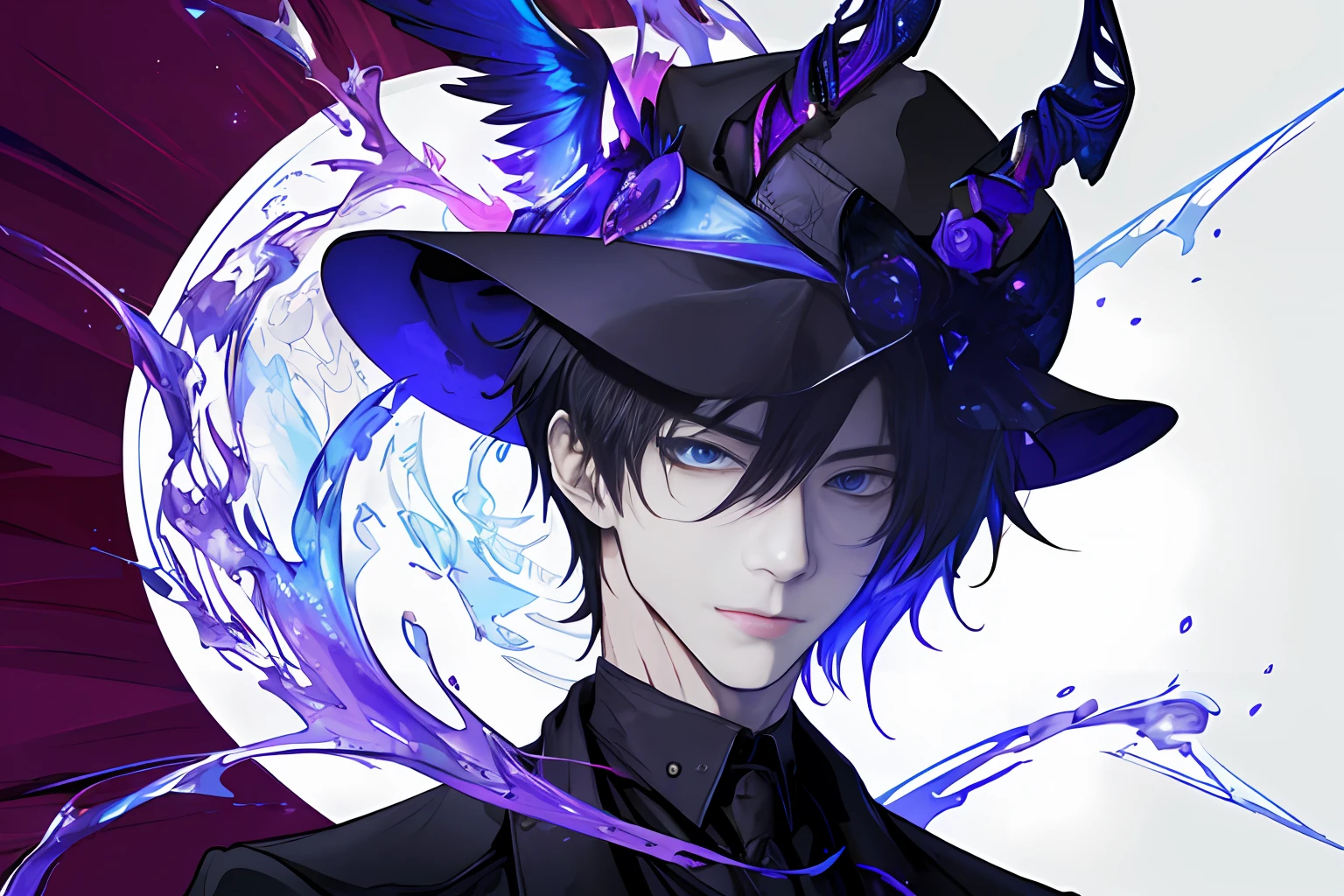 1 man, magician from Now you see me, mysterious vibe, vivid color, grim ,artistic,masterpiece, delighted face and details, high quality, digital painting, official wallpaper, ||,