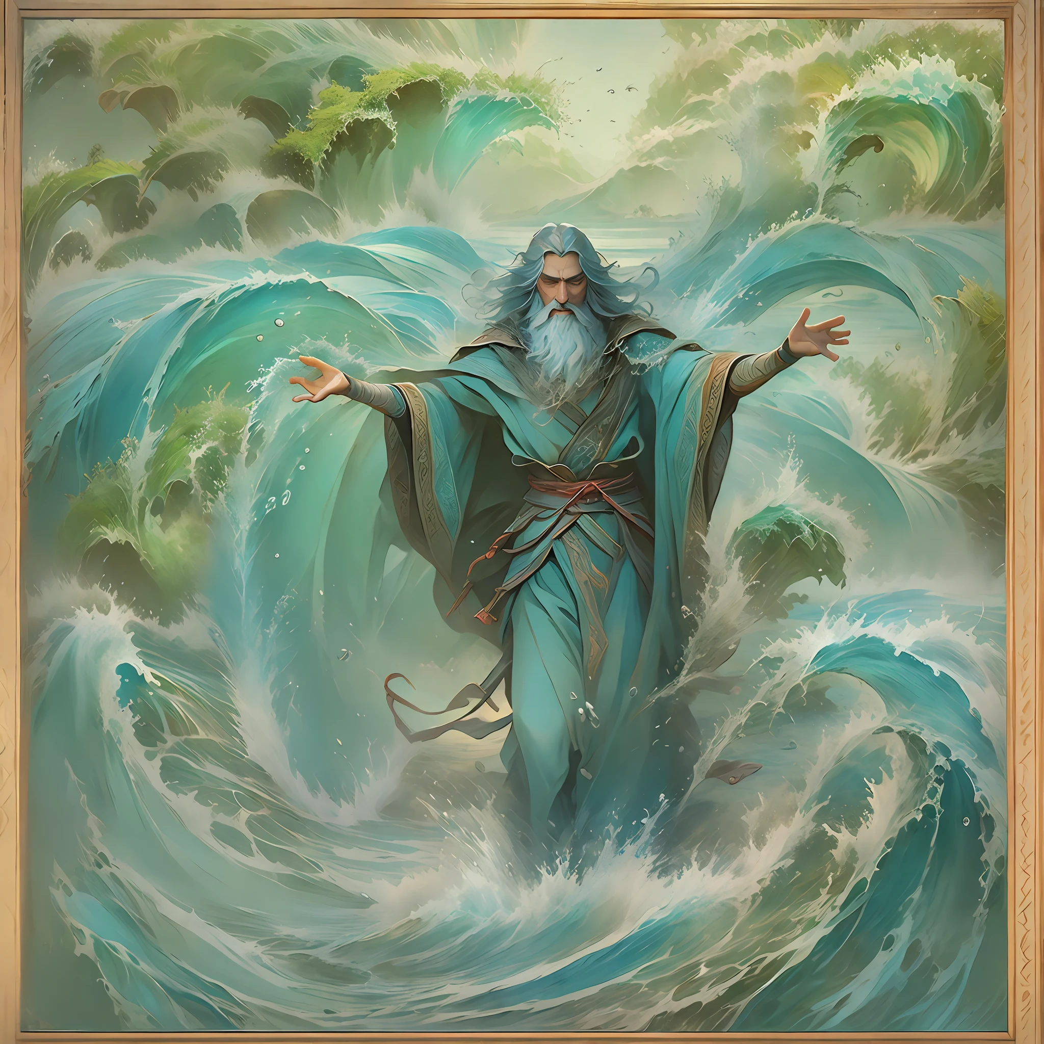 (Moses controlling water, opening the sea)