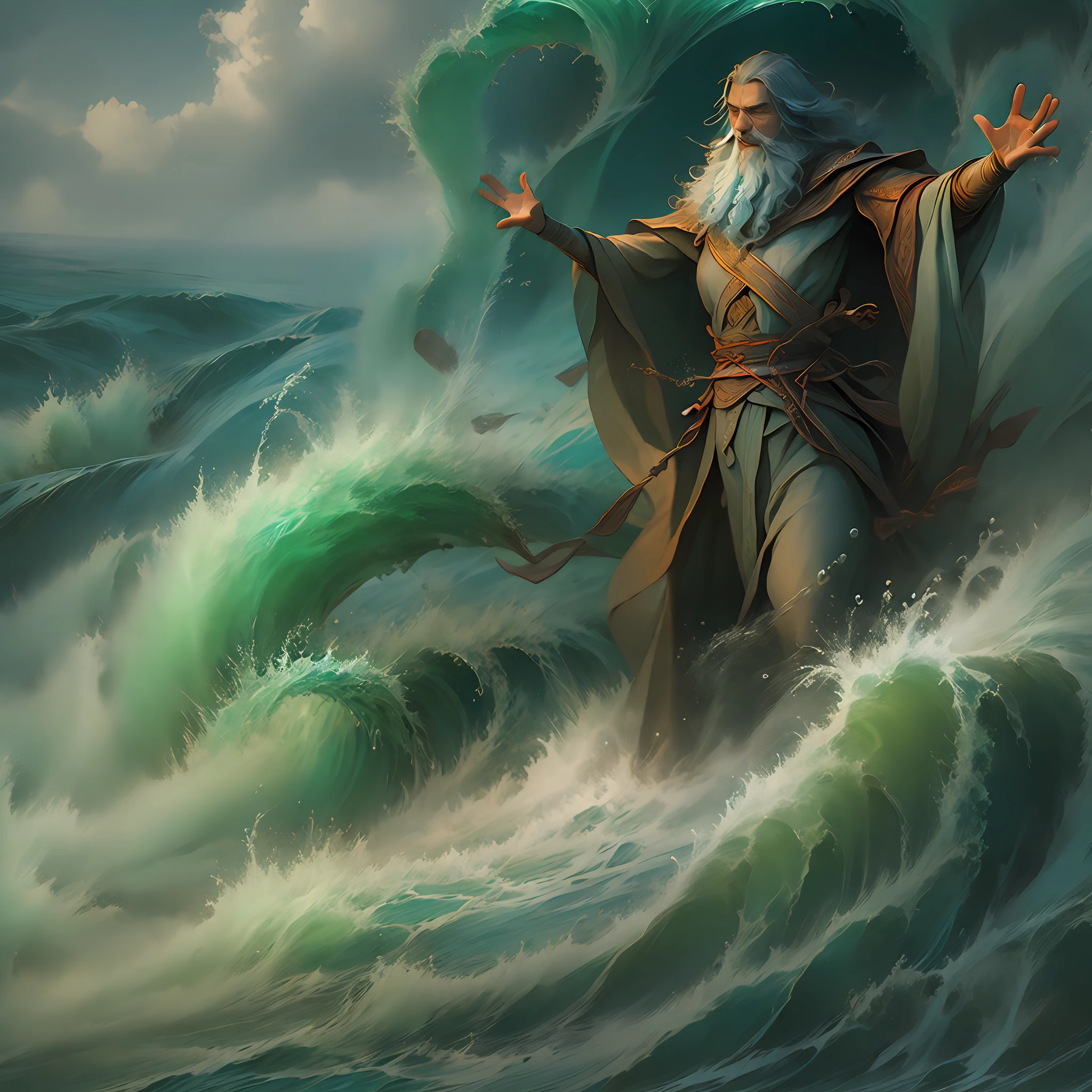 (Moses controlling water, opening the sea)