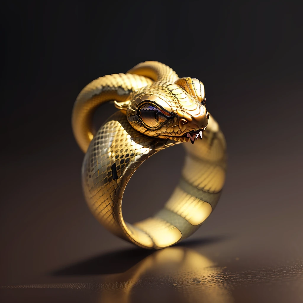 (CG),(masterpiece), (best quality), (ultra-detailed), 
no humans, simple background, black background, grey background, depth of field, gradient background,
(ring), gold, intricate detail, (snake body),