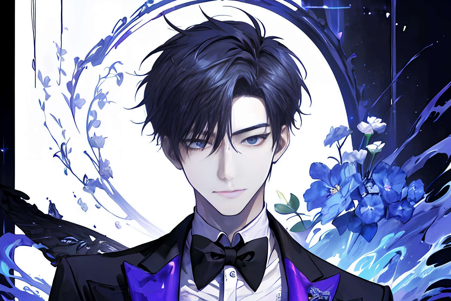 1 man, magician from Now you see me, mysterious vibe, vivid color, grim ,artistic,masterpiece, delighted face and details, high quality, digital painting, official wallpaper, ||,