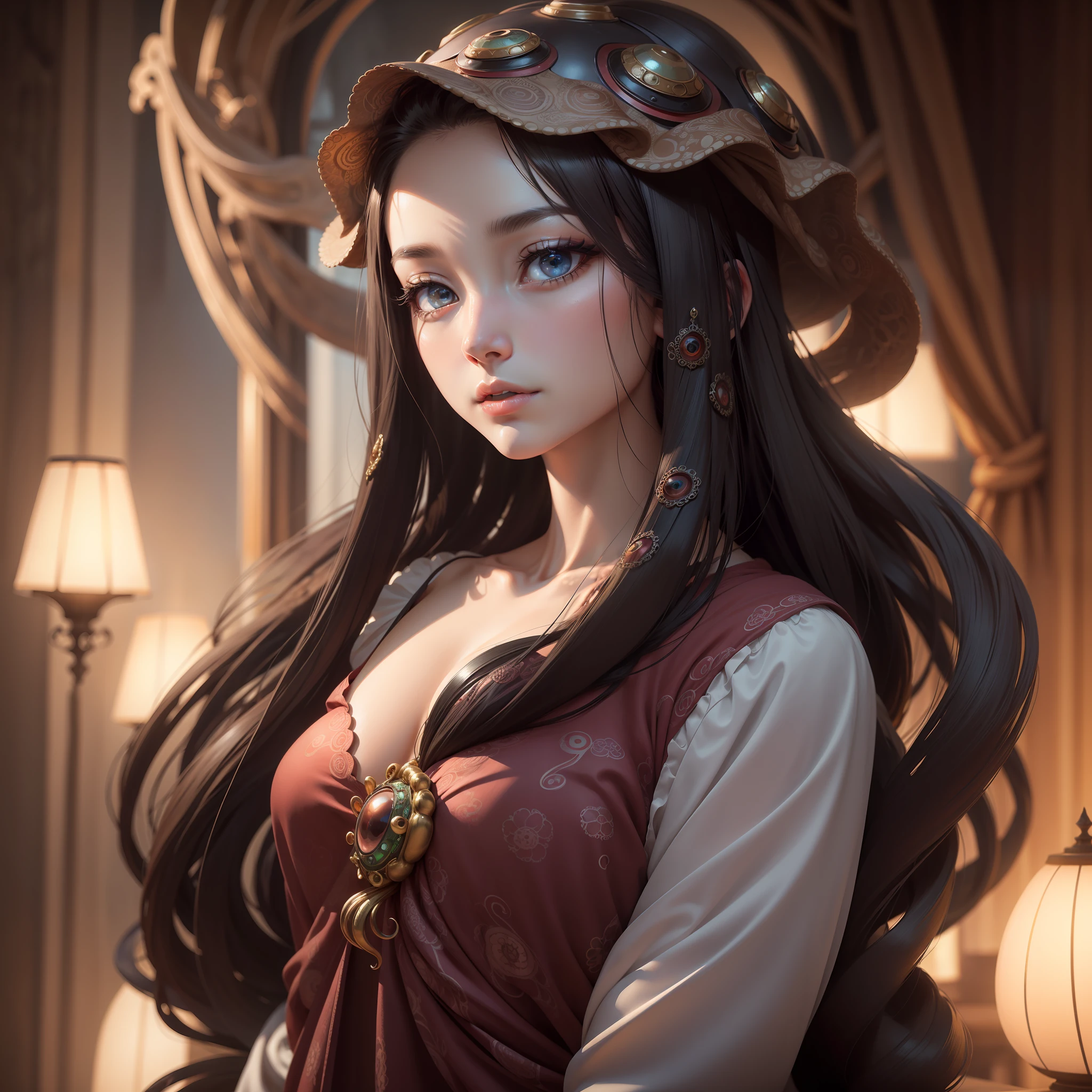 Octopus Lady,Masterpiece-level delicate eyes,Depth of field in natural light,Film grain 8K best quality detail,Beautiful eyes and face,The pupils glow,Fusion。anthropomorphic turtle,(tmasterpiece:side-lighting、fine detailed beautiful eyes:1.2)、realisticlying、Glowing eyes、Shiny hair、Glossy glossy skin、