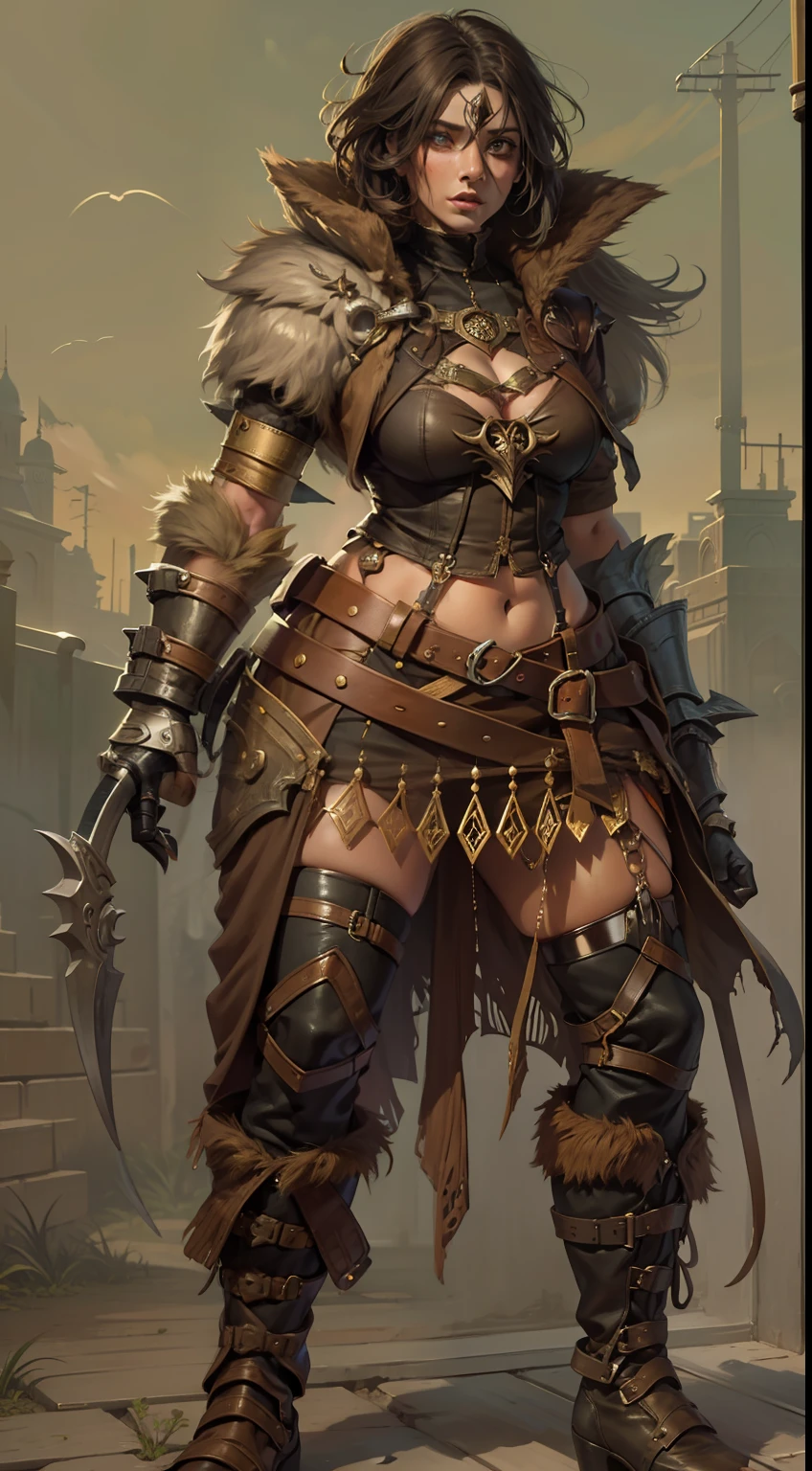 Beautiful woman in insanely intricate Bugbear Rogue Outfit