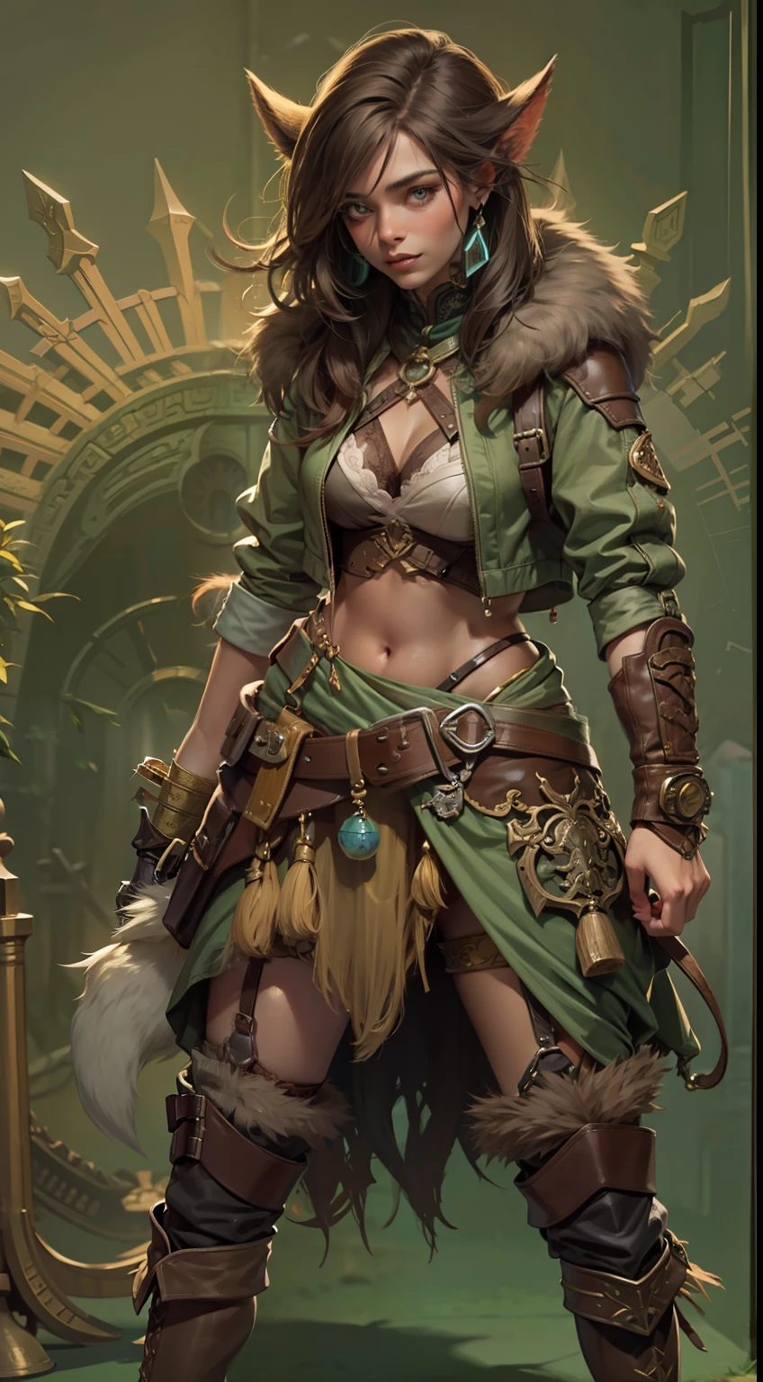 Beautiful woman in insanely intricate Bugbear Rogue Outfit