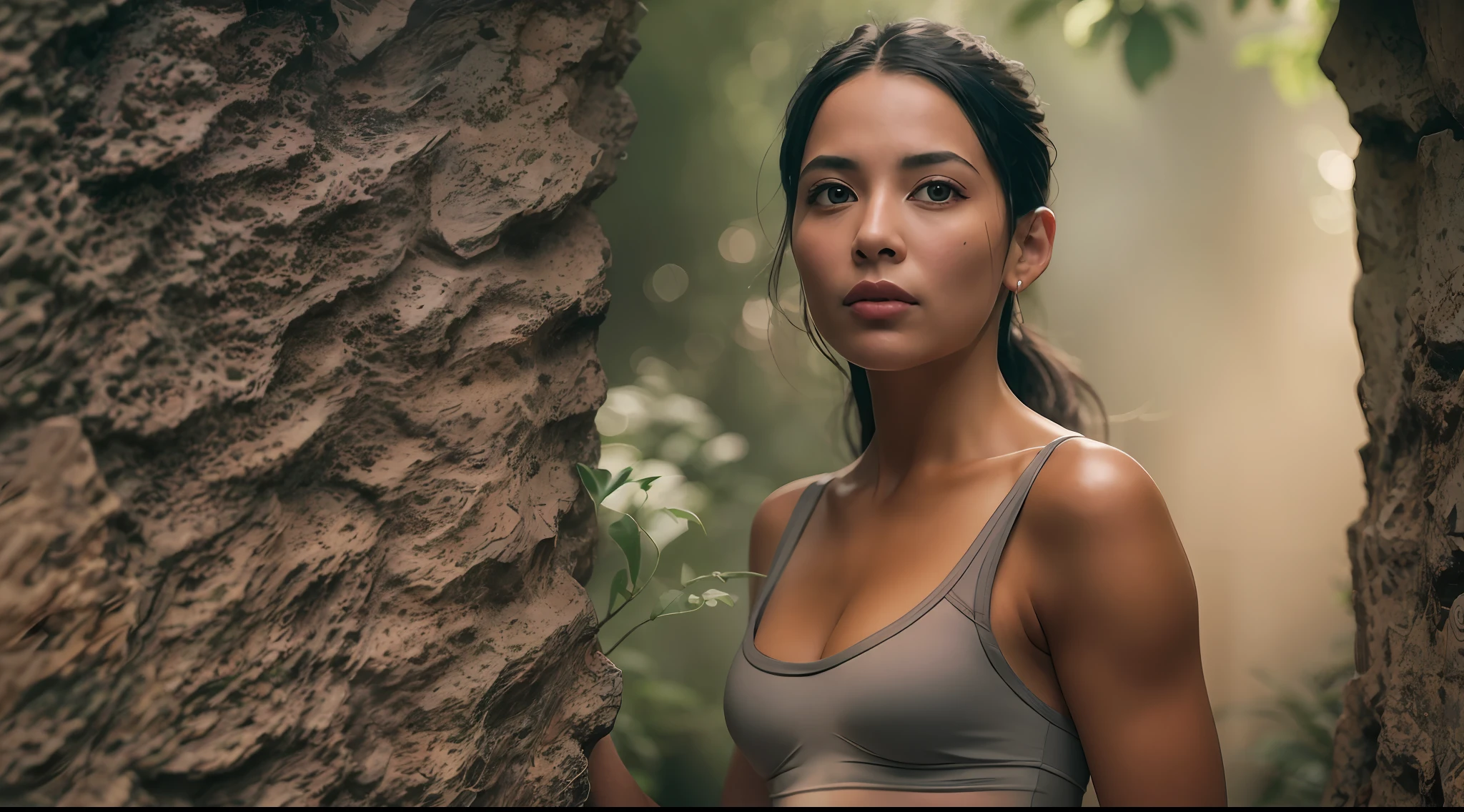 Cinematographic photo, mulher linda, by you lta of 30 years, corpo inteiro, de Dominique Tipper, wearing bikini, visual sedutor, ((detailed facial features)), (cores frias), detalhes intrincados, profundidade de campo rasa, [Volumetric mist], cinematic lighthing, reflexos, fotografado em uma Canon EOS R5, lente de 50 mm, F/2.8, HDR, 8 k resolution, foto cinematográfica do The Expanse