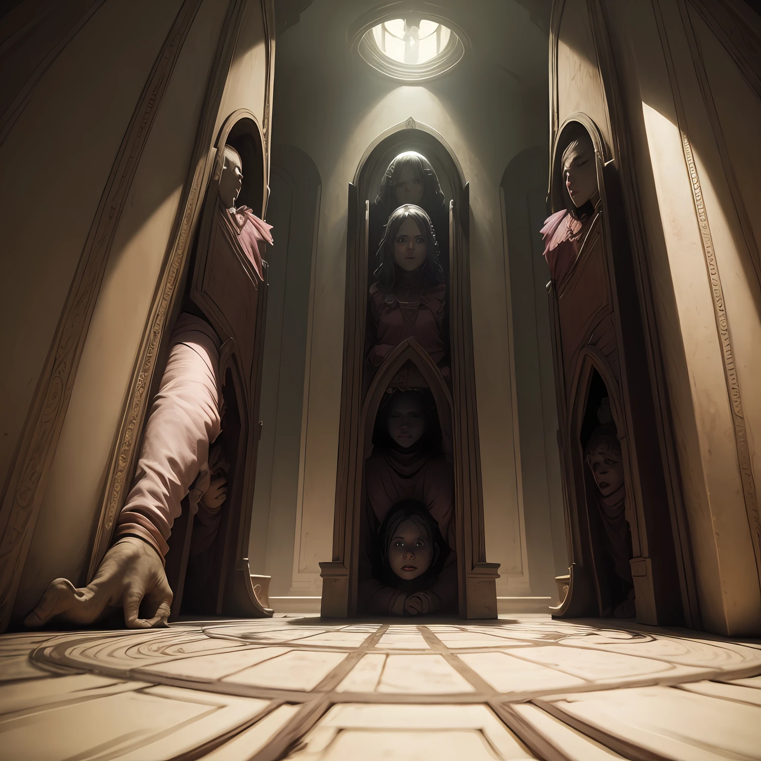 The mansion seemed to conspire against three teenagers, with walls shifting and rooms changing, as if a sorceress's malevolent spirit were toying with them. Their battle against the undead, struggle for survival as they fought their way through the labyrinthine halls. --auto