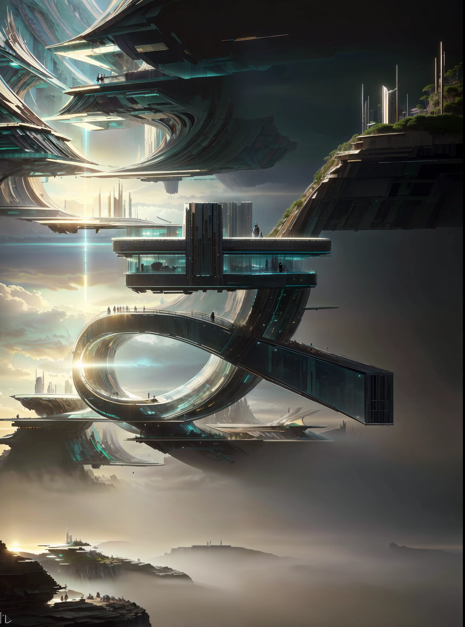 :an awesome sunny cheerful day environment concept art of Futuristic design of cave architecture interiors concept art on grand Canyon caves nature architecture, Proportional,Detailed, Cave architecture naturally meets futuristic architecture,Boasting huge waterfalls on rainforest jungle cliffs,Crepuscular Rays, nature meets modern architecture in the style of Aries Moross, Rem Koolhaas,Daniel Libeskind, Jean Nouvel, Paolo Soleri,Toyo Ito and Philip Johnson with Dry brush drawing style ,Chiaroscuro village,cliff side residential area, mixed development,nature architecture,Bright colors,high rise made up staircases, terrazzo, full of glass facades,carved from rocks, Masterpiece, Proportional, Detailed, trending on artstationh, Beautiful lighting, Realistic, Intricate