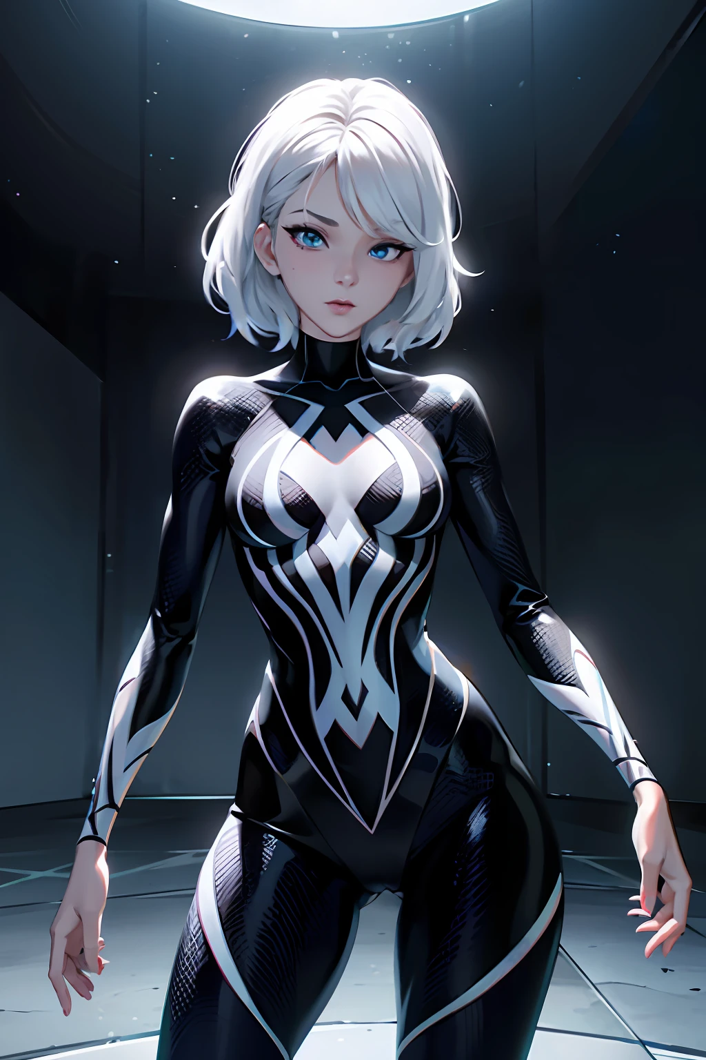 Gwen Aranha, organic-looking clothing ( degree of transparency) organic clothing Venom Symbiote, belas artes, PS5 cinematic screenshot, Highly detailed cinematic rendering, raytricing ultra fotorrealista | | | | |, with cinematic lighting, (peitos pontudo natural:1.2), quadris largos anatomia correta.