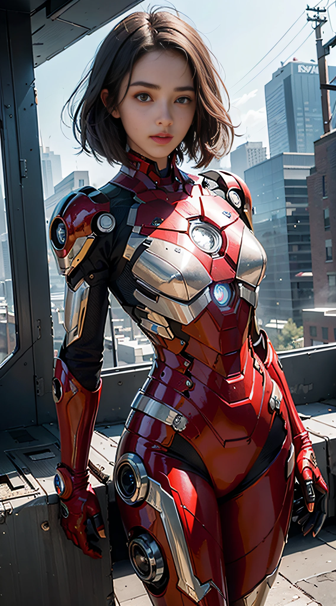 (1girl:1.3), solo,__body-parts__, official art, unity 8k wallpaper, ultra detailed, beautiful and aesthetic, beautiful, masterpiece, best quality, RAW, masterpiece, super fine photo,, best quality, super high Resolution, photorealistic, sunlight, full body portrait, stunningly beautiful,, dynamic pose, delicate face, vibrant eyes, (side view), she is wearing a futuristic Iron Man mech, red and gold, Highly detailed abandoned warehouse background, detailed face, detailed complex busy background, messy, gorgeous, milky, high detailed skin, realistic skin details, visible pores, sharp focus, volumetric fog, 8k uhd, dslr camera, High quality, film grain, fair skin, photorealism, lomography, sprawling metropolis in a futuristic dystopia, view from below, translucent