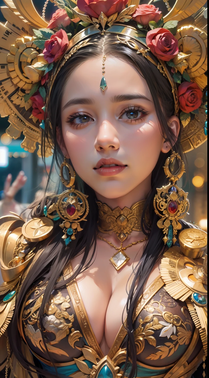 Beautiful woman in insanely intricate Exotic Dancer Outfit