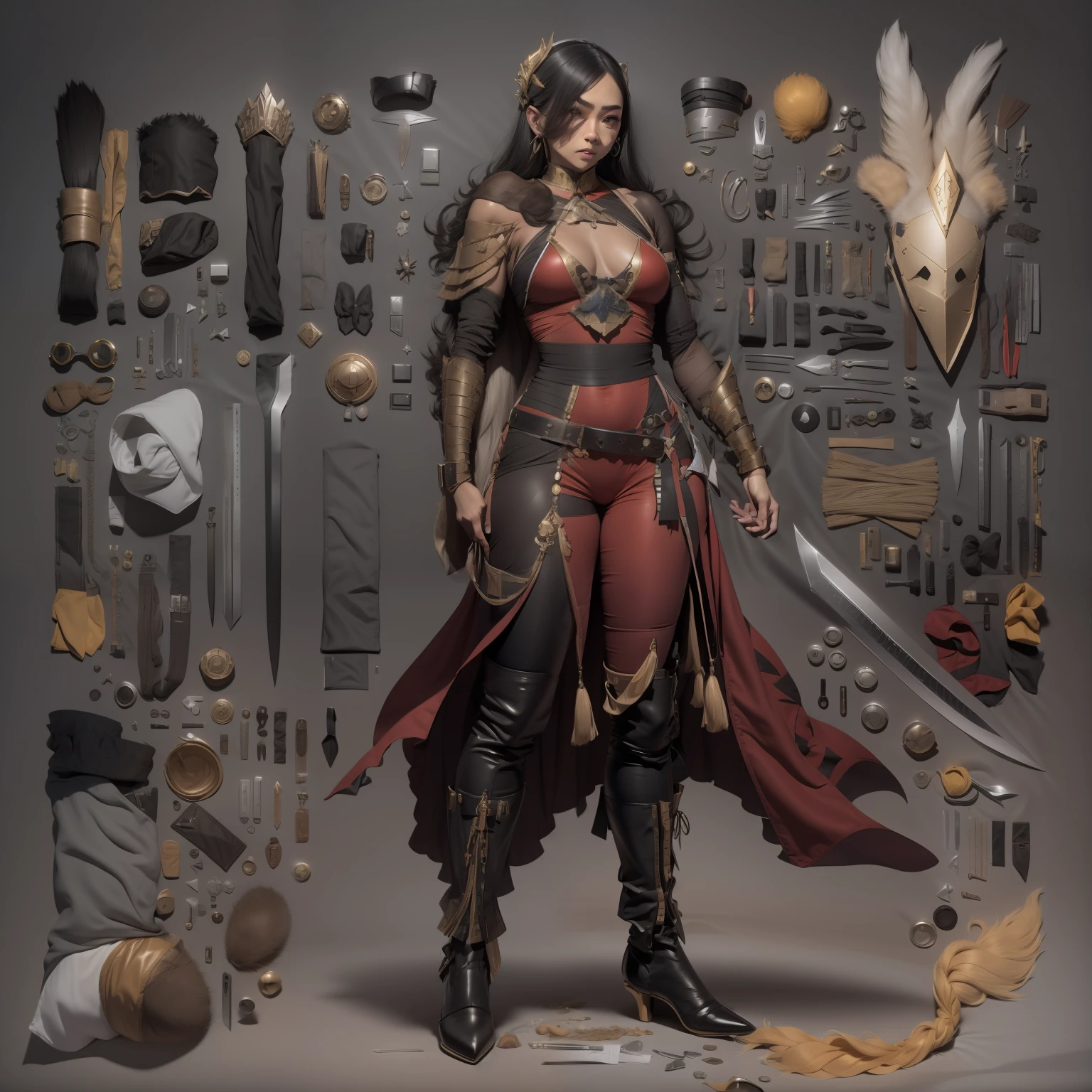 3 d model,Caramel macchiato, arma, The sword, halter, holdingweapon, 32K, Linen cloak, Top quality, Masterpiece:Faust,,1boys, long whitr hair, clouds, On your stomach, (tmasterpiece,k hd,hyper HD,16k),clutching a sword, buliding, Reflectors, bloods, Eastern Asia, Weapon focus, Skysky, brunette color hair, knifes, trouser, firey, banya, The clothes ar, bandagens, sword sheath, Masks, 独奏