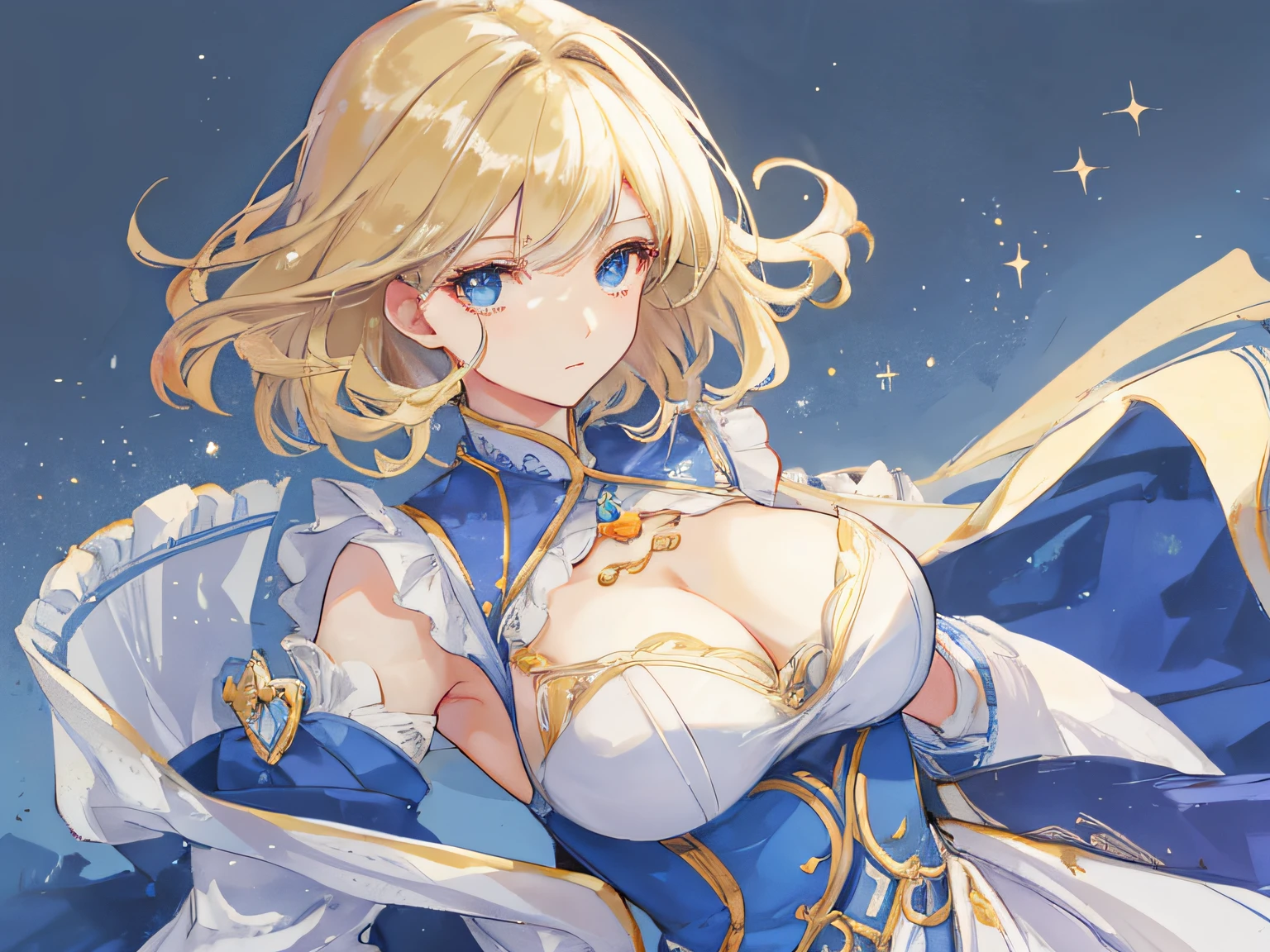 ((best qualtiy:1.5)),((tmasterpiece:1.2)),((Realistic cartoons:1.3)),((Perfect character:1.5)):A cute girl,With Ultra HD details,Professional lighting and cinematic lighting。Delicate short blonde hair,voluptuous figure,Mature clothes,From her delicate face and hair to the sparkle in her ultra-delicate eyes,All carefully rendered,The attention to detail is very meticulous。动态照明、Fine lighting effects and fine hair make for a true masterpiece。Eye-level,scenecy,(tmasterpiece:1.2)