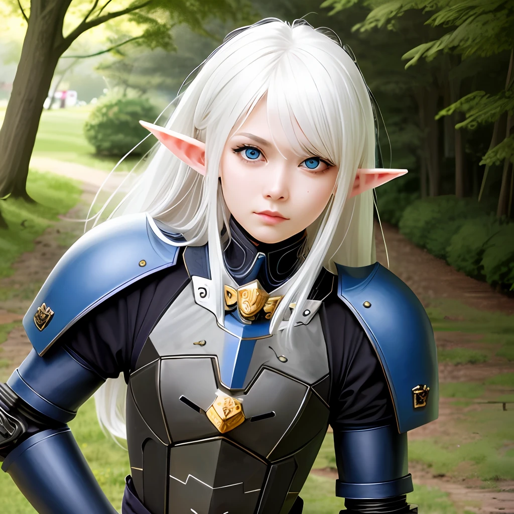 mecha-girl,quadratic element,White hair,heterochromatic eyes,the elf,karo,Breakage,Warhammer