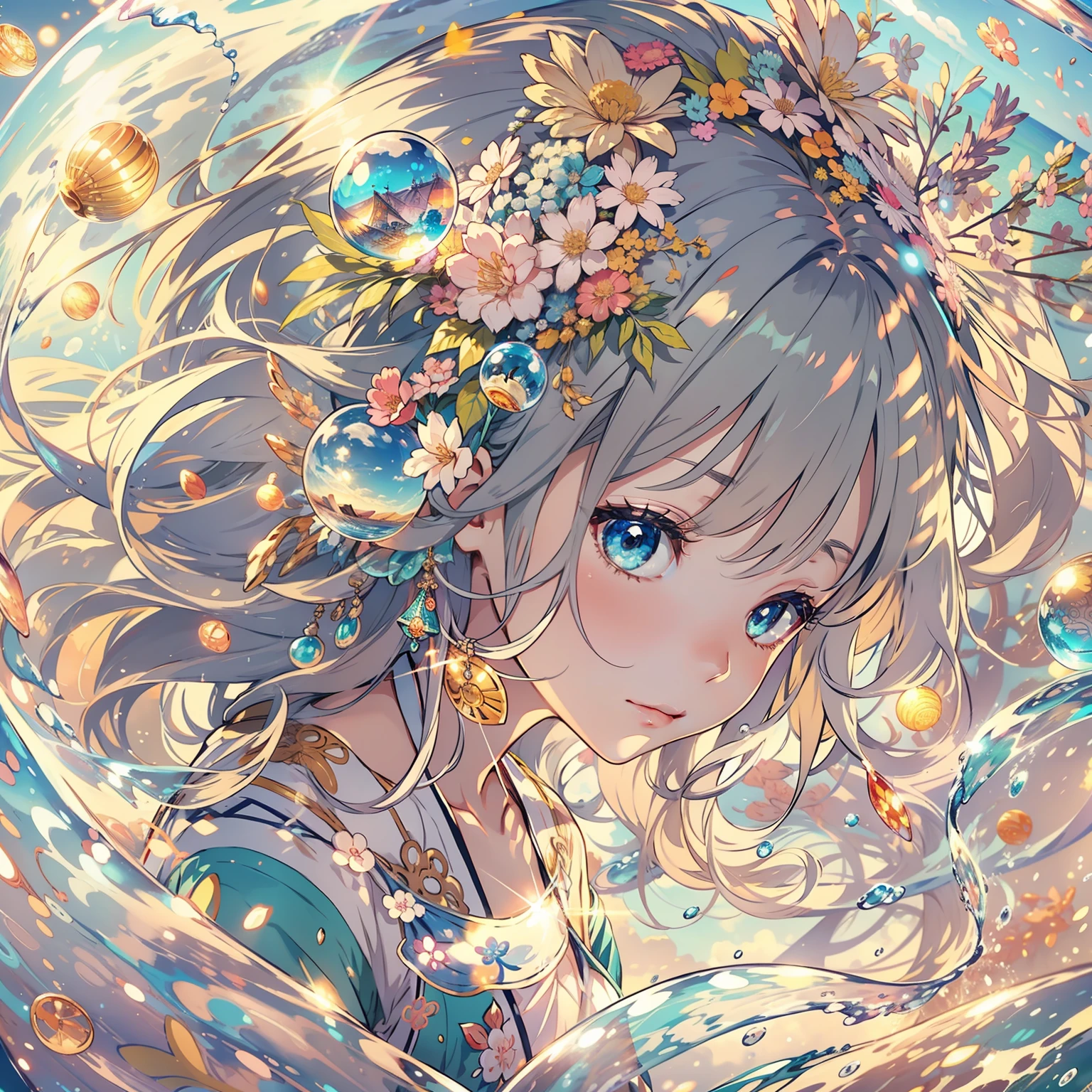 Intricate details、夏天、kirakira、uminoie、Sea、suns、Light shines in、Air bubble