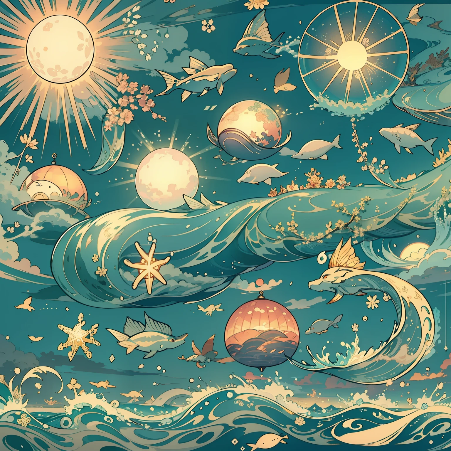 Intricate details、夏天、kirakira、uminoie、Sea、suns、Light shines in、Air bubble