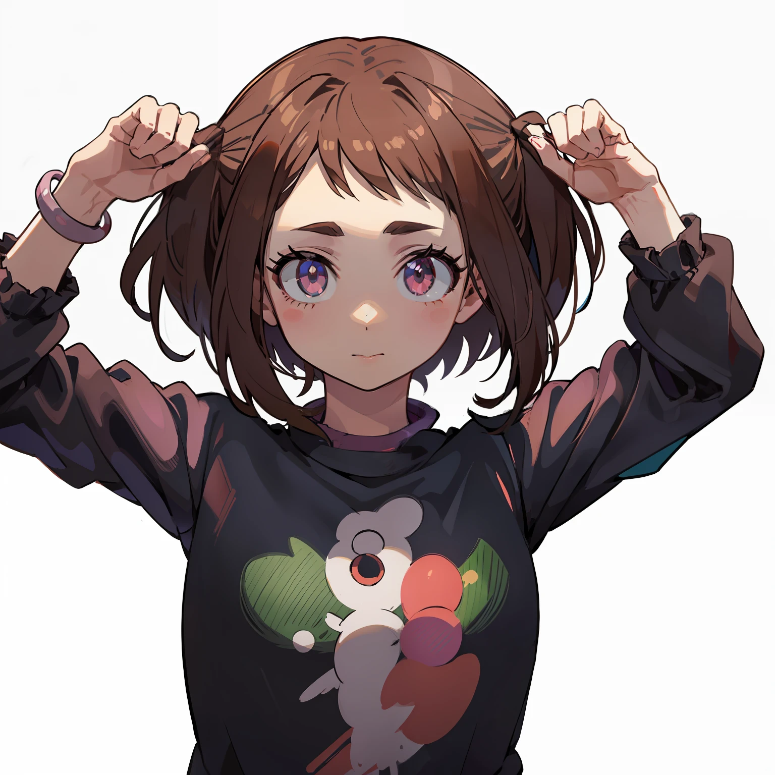 ((uraraka Ochako)), obra prima, random pose, radom background, Arte minimalista, detalhado, arte minuciosa, sem defeitos, foco no personagem, detailed cenary, corpo proporcionando, rosto bonito, corpo bonito, desenho animado, arte anime, arte perfeito, perfeccionismo, (1girl), (solo), (((max quality))), (mulher adulta),