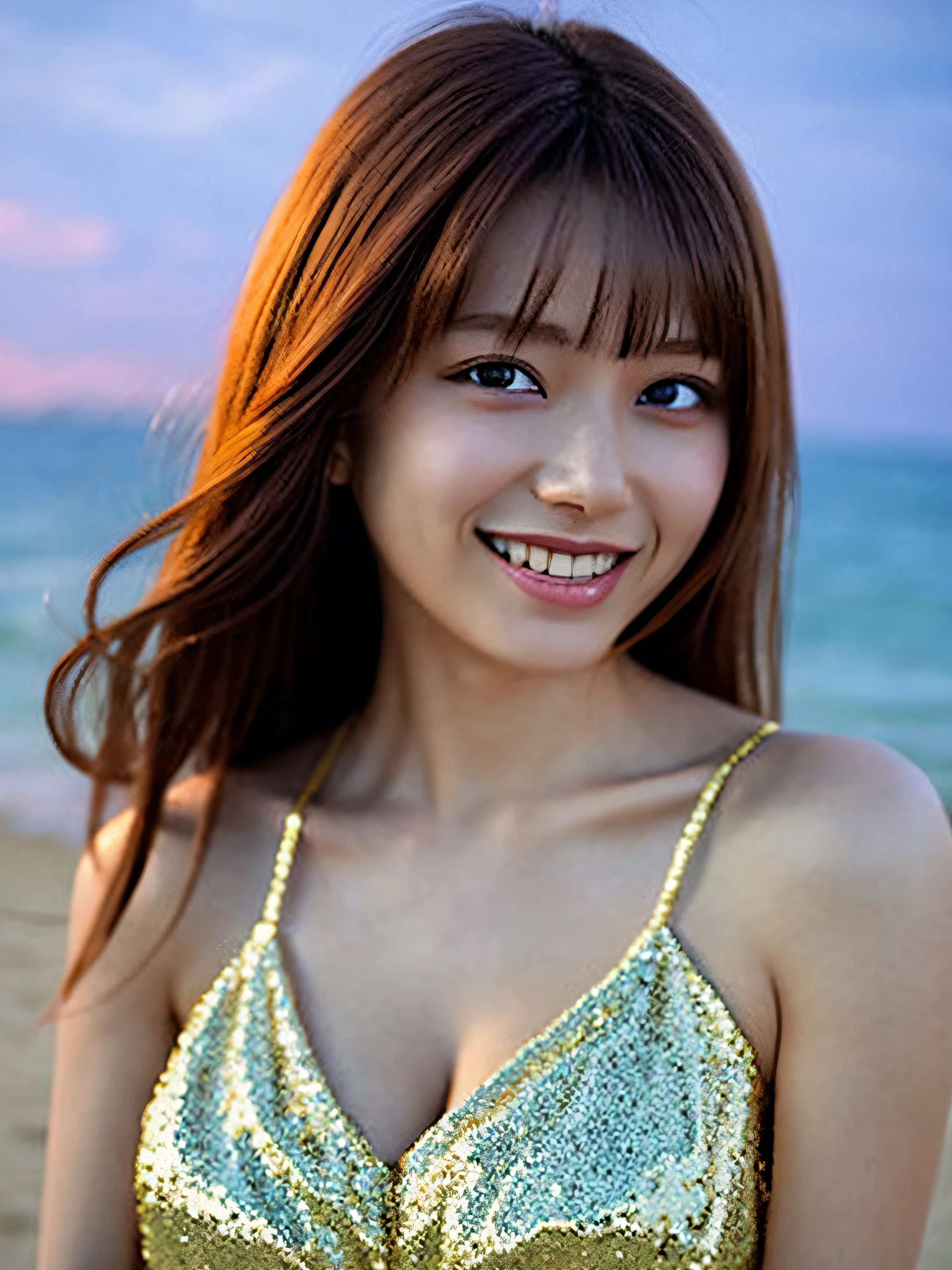 (top-quality、tmasterpiece:1.2)、ultra - detailed、(photographrealistic:1.4)、独奏、Cute little girl s、light  smile、onepiece、beachside_Background、huge tit， 40 years old [[[[closeup cleavage]]]], [[[[boobgasm]]]], [[[[coll]]]], [[[[bshoulders]]]], perfect  eyes, Perfect iris，perfect lips，perfect teeth，Perfect skin，Soft front light，with light glowing，HDR，（pastel colour：1.2）