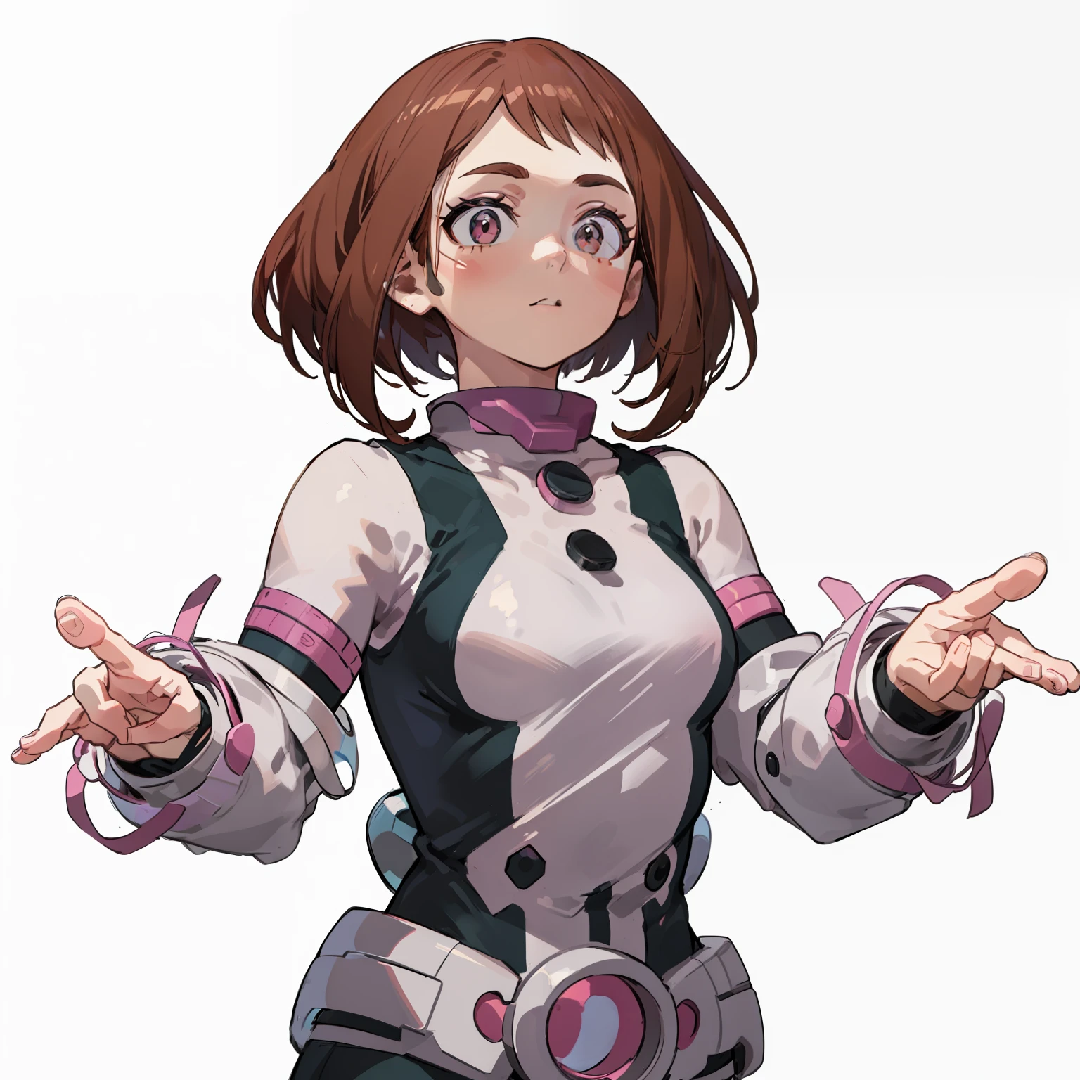 ((uraraka Ochako)), obra prima, random pose, radom background, Arte minimalista, detalhado, arte minuciosa, sem defeitos, foco no personagem, detailed cenary, corpo proporcionando, rosto bonito, corpo bonito, desenho animado, arte anime, arte perfeito, perfeccionismo, (1girl), (solo), (((max quality))), (mulher adulta),