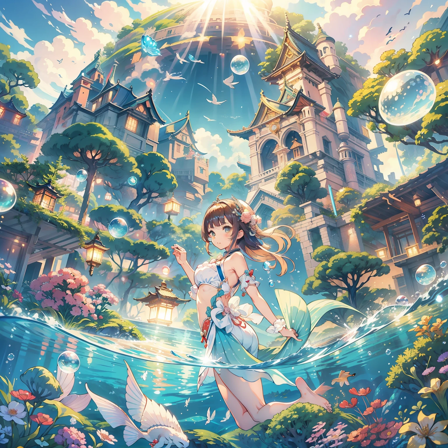 Intricate details、夏天、kirakira、uminoie、Sea、suns、Light shines in、Air bubble、mermaids、Ryugu Castle