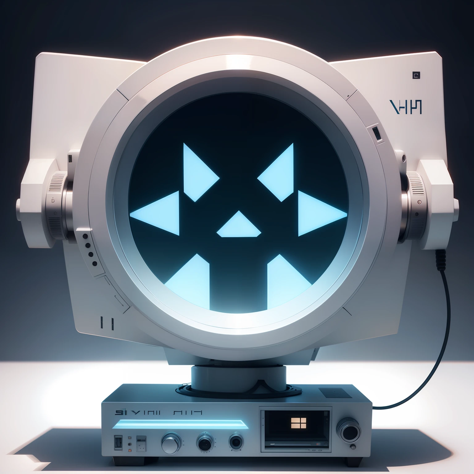 a geometric, symmetrical, and minimalist retro vintage tech logo from a company called Sylph X