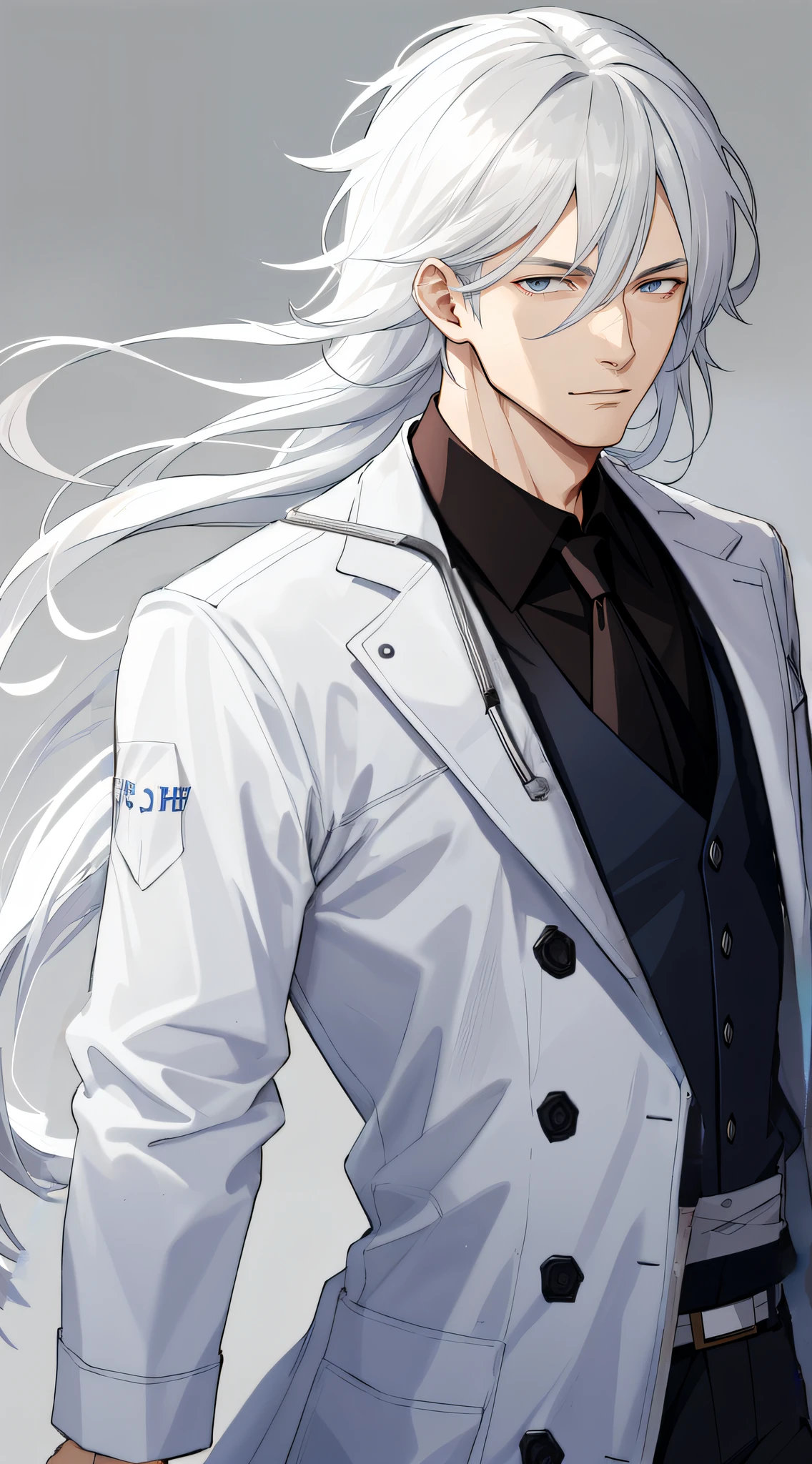 Change into a white coat worn by a doctor