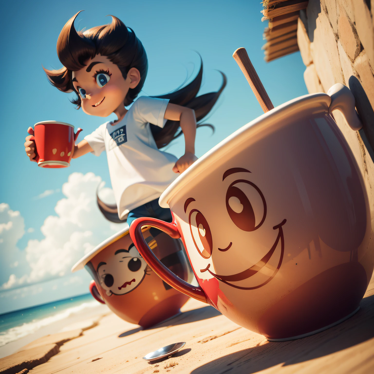 Cartoon cups and jugs，originality