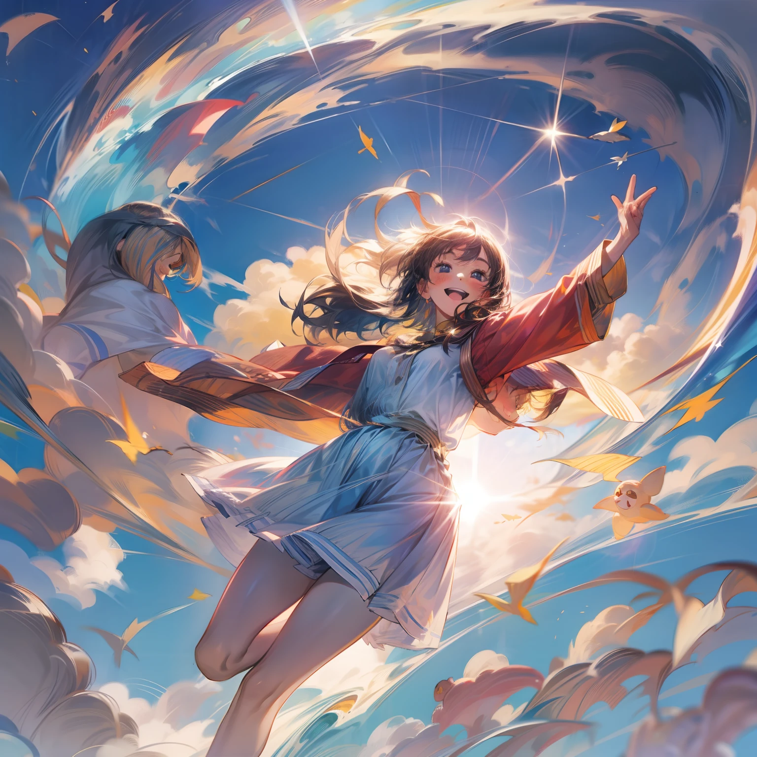 This illustration is 8K ultra-high definition detail.、It depicts a 17-year-old girl full of joy with a radiant smile in the daytime。The daytime scenery with the bright sun spreads out beautifully.、The joy of a young girl is depicted as a heartwarming sight。

Bright blue sky spreads out in the background、The refreshing breeze blowing through is beautifully expressed.。Bright sunlight illuminates her、Bright and clear daytime scenery is depicted。

The subject is a girl full of joy.、Short bob with black hair swaying lightly。Her bright smile、It shines even more beautifully against the bright daytime sky.。

She raised her hands to express her joy.、That smile brings a bright atmosphere to the entire illustration.。With bright daylight、Her joy fills the space。

Bright blue sky spreads out in the background、Her joy shines in the shining sky。A bright and shining smile、It will convey a happy feeling to the viewer.。

This 8K high-definition illustration is、The radiant figure of a girl full of joy and radiant smile in the daytime is beautifully depicted。Through heartwarming spectacle、You will be able to deliver excitement and joy to the viewers.。