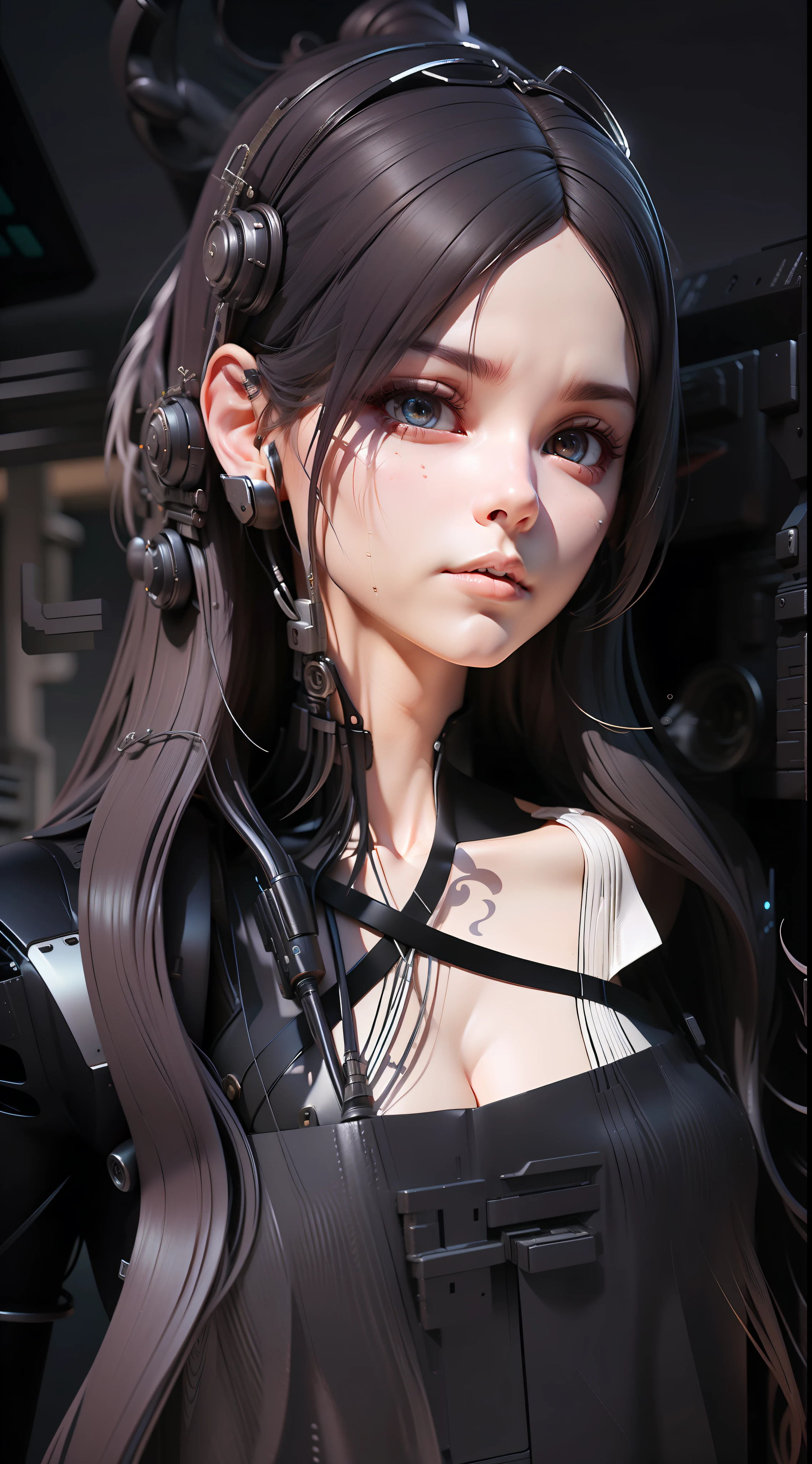 ((Best Quality)), ((Masterpiece)), (Highly Detailed:1.3), 3D, (Cyberpunk:1.3) cyberpunk link, computer terminal, computer servers, LCD screens, fiber optic cables, corporate logos, HDR (High Dynamic Range) cyberpunk, dark boy,cyber clothing, cyber armor, neon cyber, cyber hair, elf, Ray Tracing, NVIDIA RTX, Super-Resolution, Unreal 5, Subsurface Scattering, PBR Texturing, Post-processing, Anisotropic filtering, Depth of field, Maximum clarity and sharpness, Multilayer textures, Albedo and specular maps, Surface shading, accurate simulation of light-material interaction, perfect proportions, Octane Render, two-tone lighting, low ISO, white balance, rule of thirds, wide aperature, 8K RAW, efficient sub-pixel, sub-pixel convolution, luminescent particles, final fantasy, mask background cyber city, cyber dress , cyber clothing , cable on body , wireless , cyber on body, headset cyber , cyber body , mecha clothing, humanoid, skin cyber, couple cyber , boy and girl , on the cyber city background