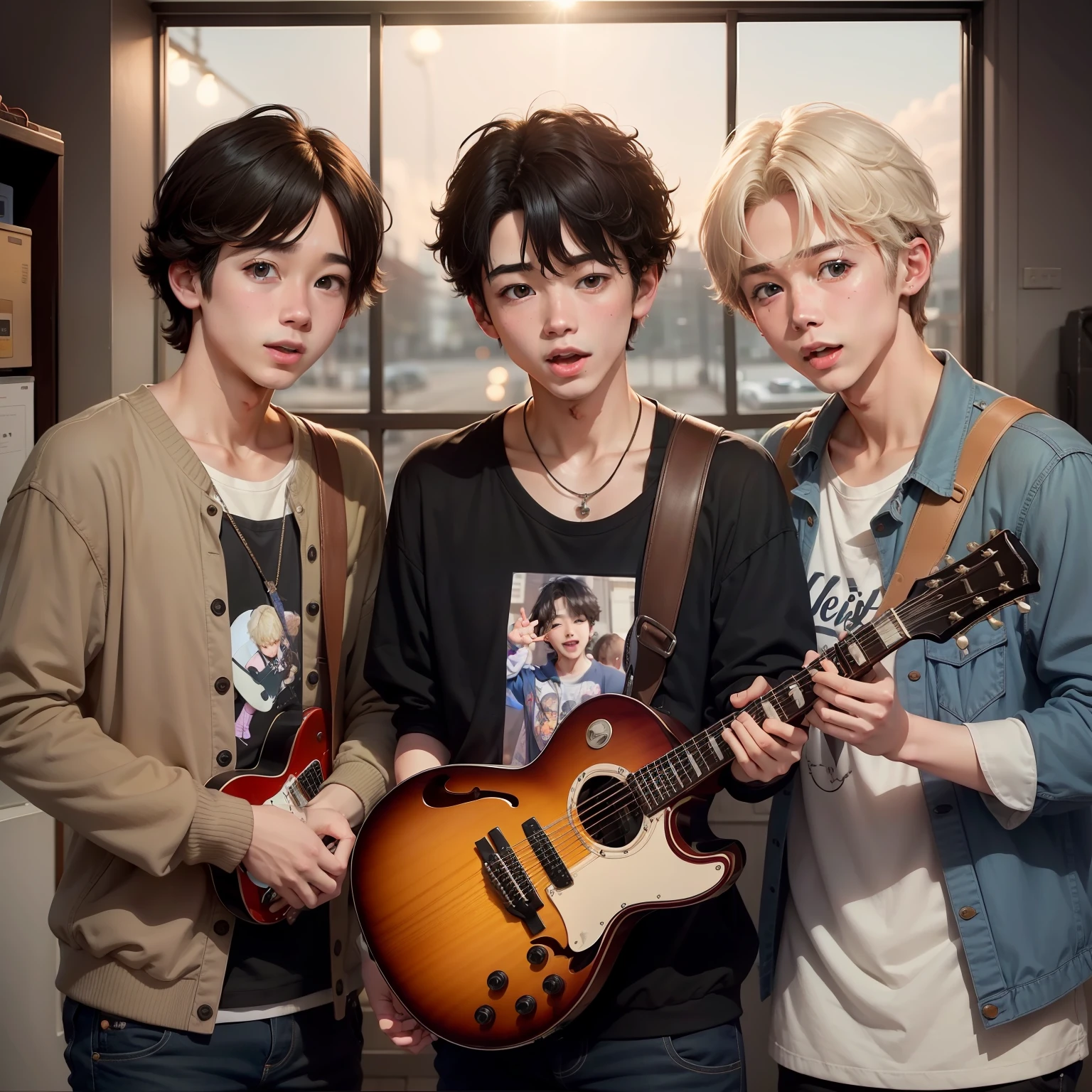 (hightquality)twinks、Cue Pop、Have a guitar、BTS Members、Face cuter