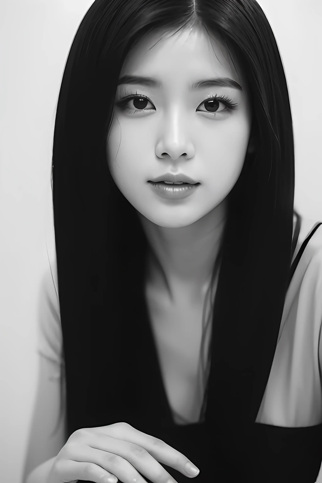 Photo of a Beautiful Korean kpop idol Woman, Summer, lecherous, filmgrain, Ilford HP5, 80mm