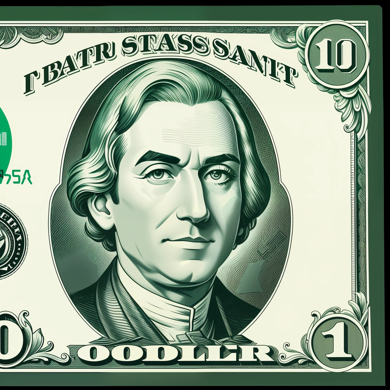 Logo vetor,  hundred dollar bill in its original color, com fundo completamente preto
