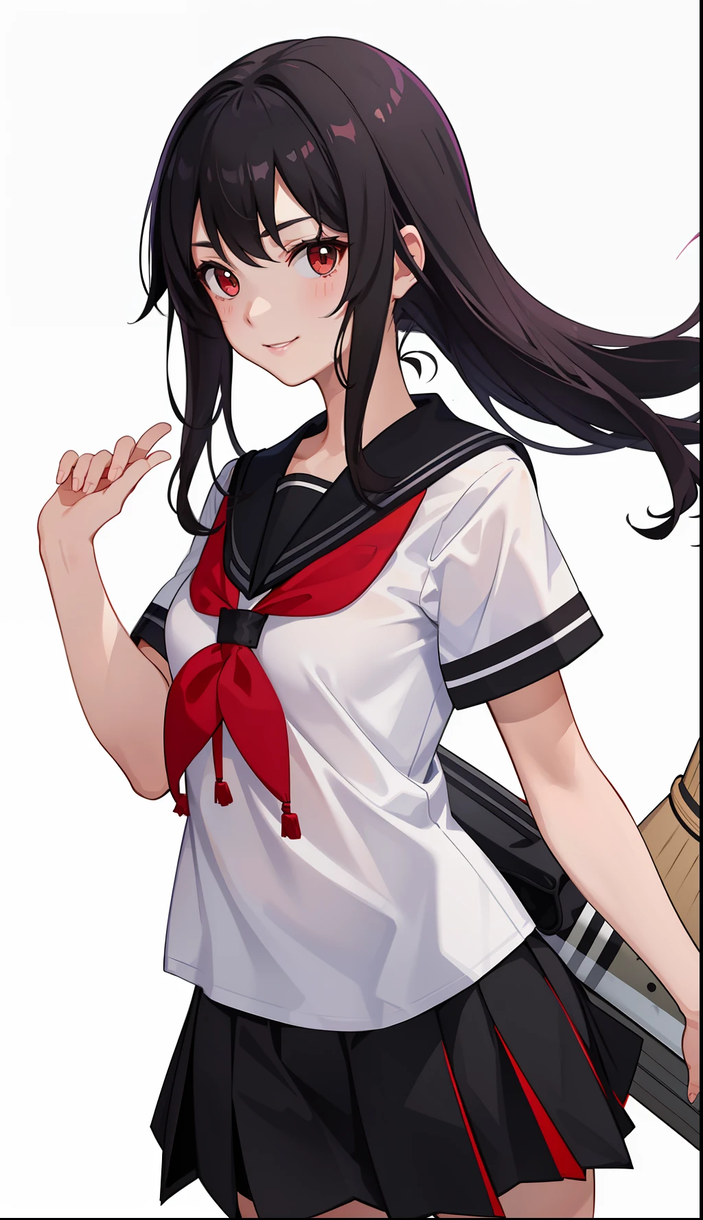 1girl in、A smile、The shirt、skirt by the、(small tits)Chilarism、Japan High School Student Uniform、serafuku、summer clothing、Squall Drenched Uniform、(Sheer brachira)、Upper body portrait、