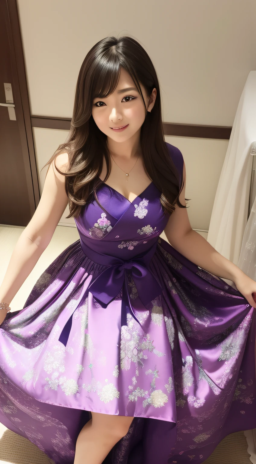 top-quality、masterpiece、ultra res、cute girl face、party dress、is wearing dress、full bodyesbian、Famous actresses of Japan、very beautif