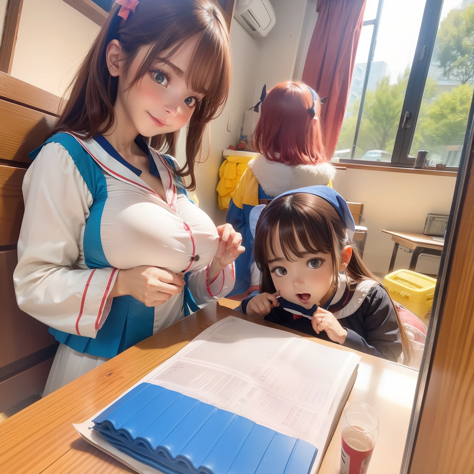 ,big tits,making scholl costum
