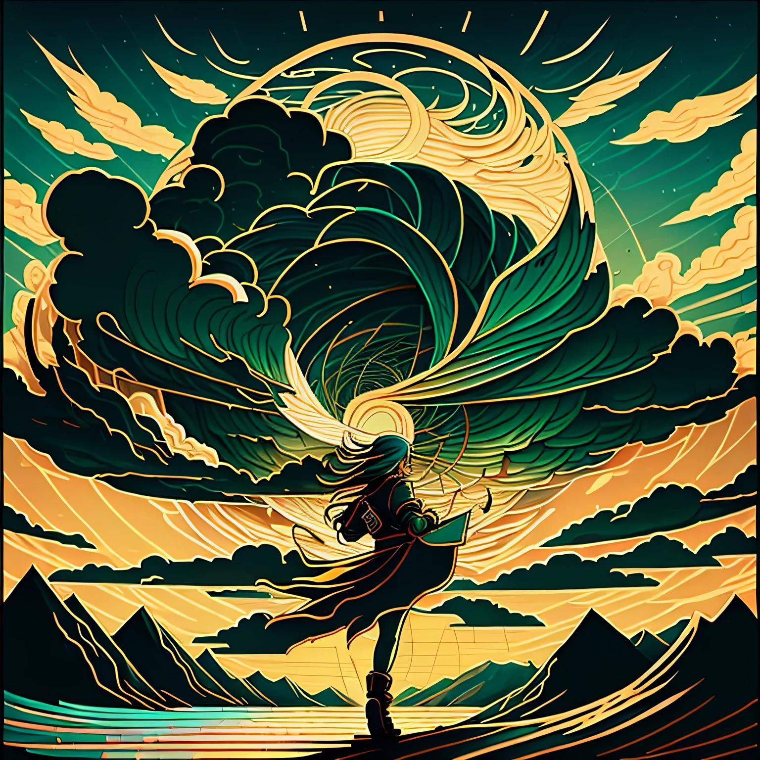 Wind chasing team logo --auto