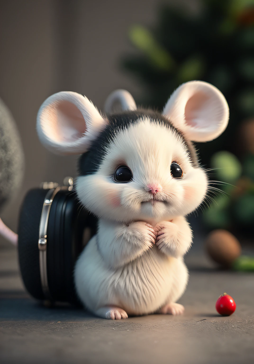 mouse,bblurry,Cute mouse,One tail,florals,naturey,No_Humanity,depth of fields,to8contrast style,Dark_glam,wearing DRK_glam,deep shading,(darkly:1.4),(8K,RAW photos,best qualtiy,tmasterpiece:1.2)