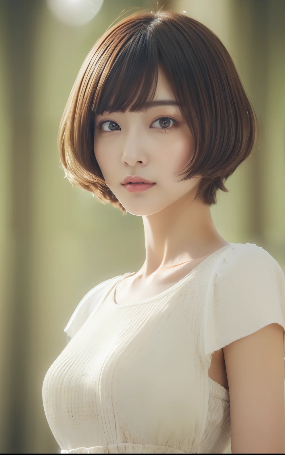 ((ciinematic light、top-quality、8k、​masterpiece:1.3))、selfee、女の子1人、Short-cut hairstyles 、Women in Japan、Beautiful woman with slender abs:1.4、Oversized Dresses:1.2、sofas、hyperdetailed face、finely eye、二重まぶた