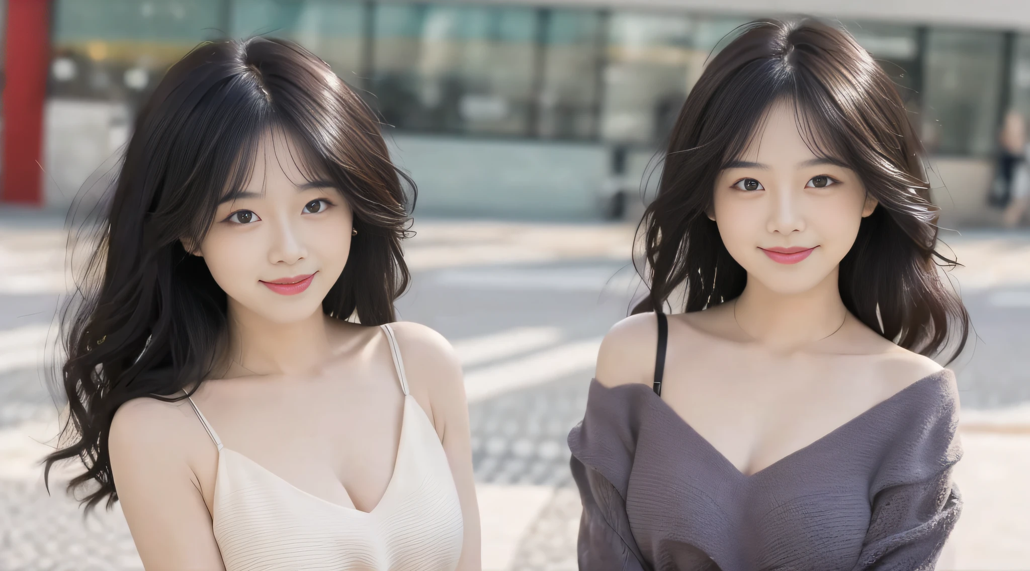 22:00:44 1girl, beautiful vintage colors, ((puffy eyes)), full body (8k, RAW photo, best quality, masterpiece: 1.2), (sharp focus: 1.2, (big breasts dew), , studio lighting, (black medium hair:) , portrait, purple eyes, double eyelids, , (best quality: 1.4), (closed smile: 1.4), , shyness, : 1.3), white dress leaking chest leaky collarbone: full body photo