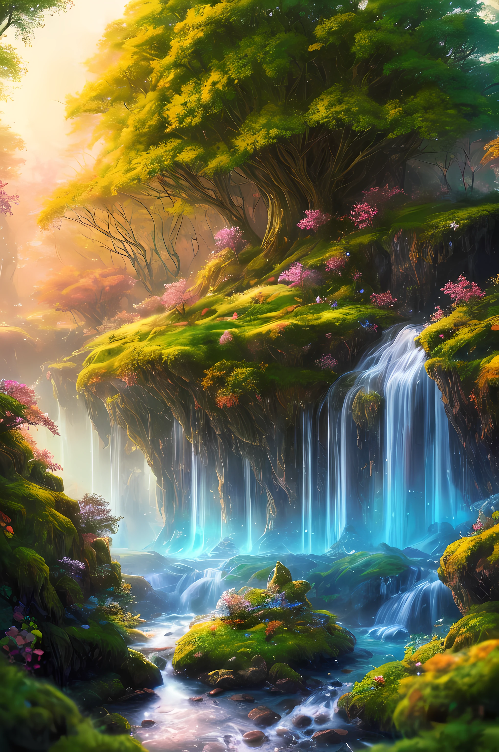 masterpiece, best quality, high quality,extremely detailed CG unity 8k wallpaper, An enchanting and dreamy scene of a fantasy forest, with towering trees, glowing mushrooms, and hidden fairy glens, creating a sense of mystique and enchantment, artstation, digital illustration, intricate, trending, pastel colors, oil paiting, award winning photography, Bokeh, Depth of Field, HDR, bloom, Chromatic Aberration ,Photorealistic,extremely detailed, trending on artstation, trending on CGsociety, Intricate, High Detail, dramatic, art by midjourney